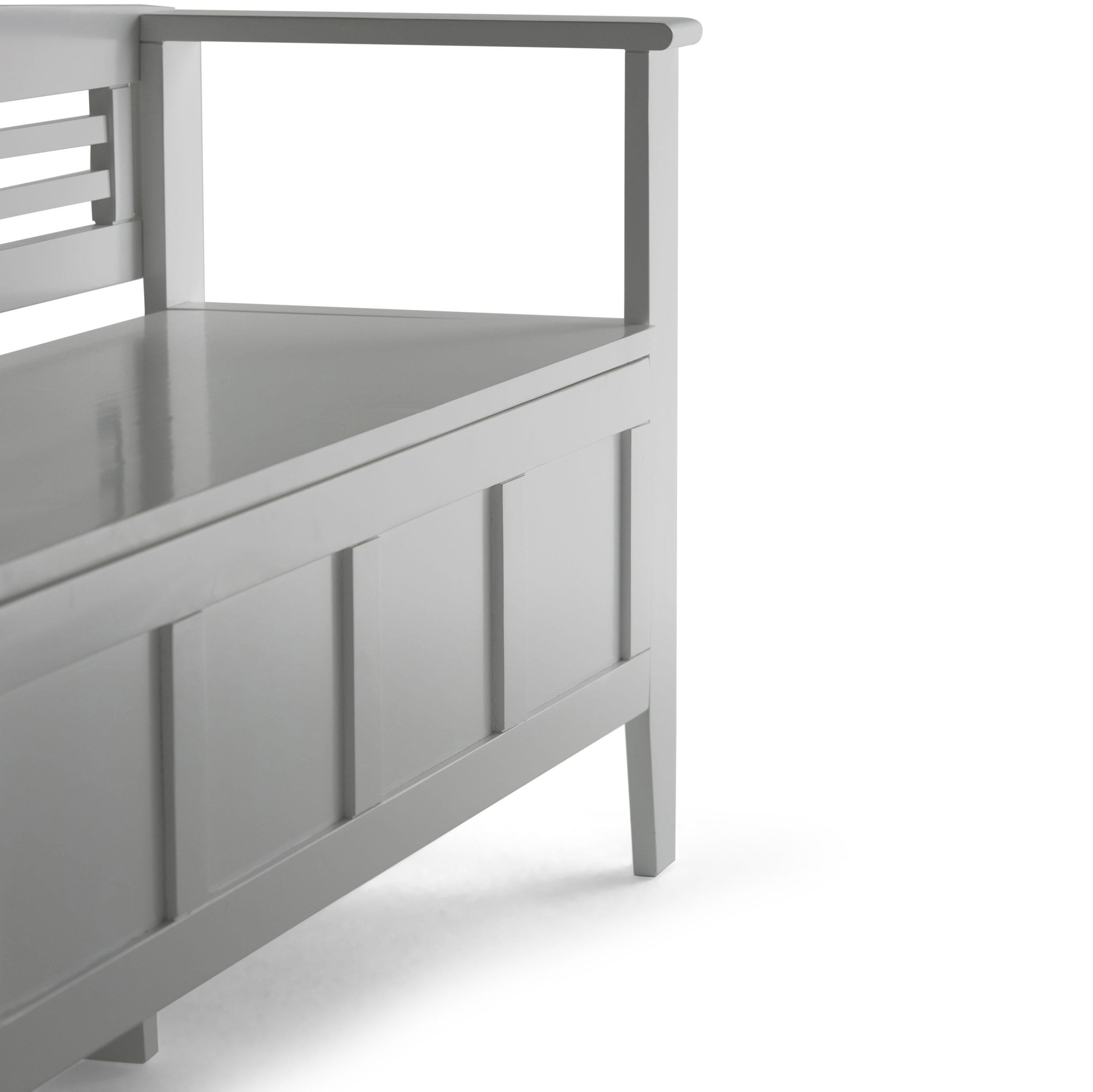 Simpli Home Adams 48"W Solid Wood Contemporary Entryway Storage Bench with Lift-Top Lid and Dual Compartments