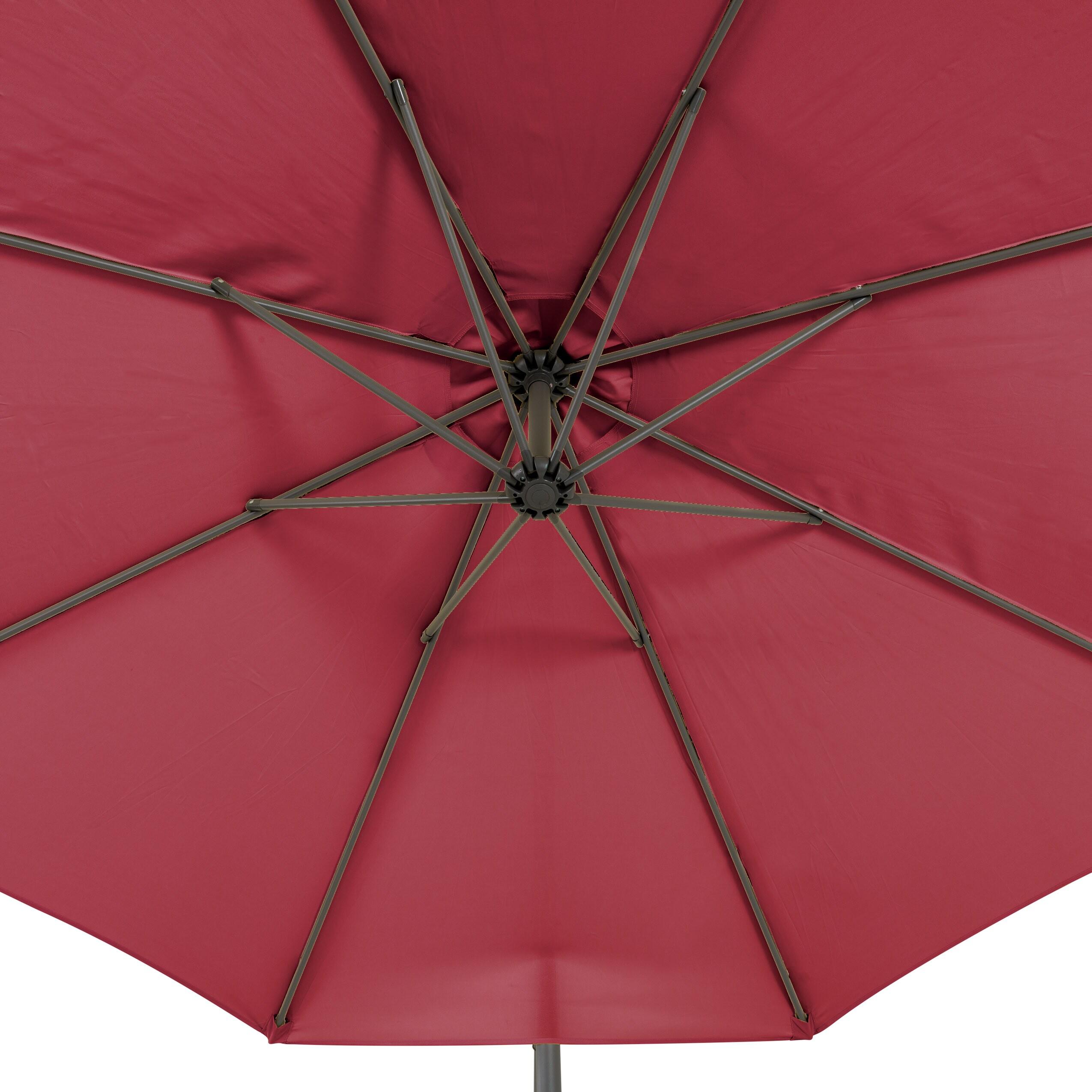 9.5' x 9.5' UV Resistant Offset Tilting Cantilever Patio Umbrella Wine Red - CorLiving