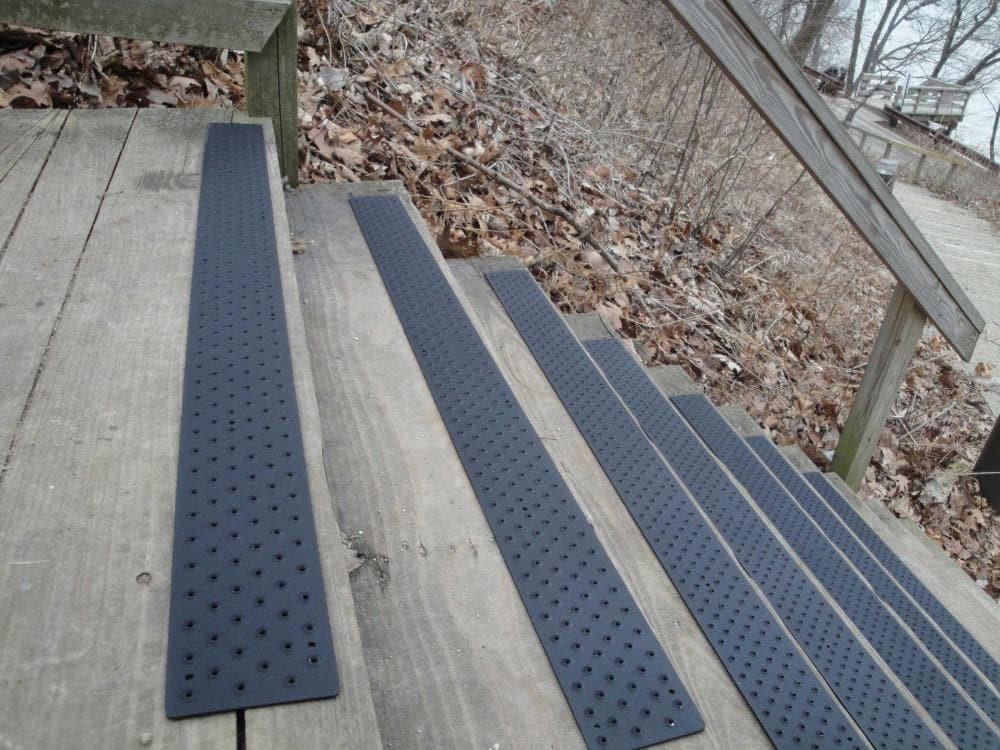 Black Powder Coated Aluminum Non-Slip Stair Tread, 3.75" x 30"