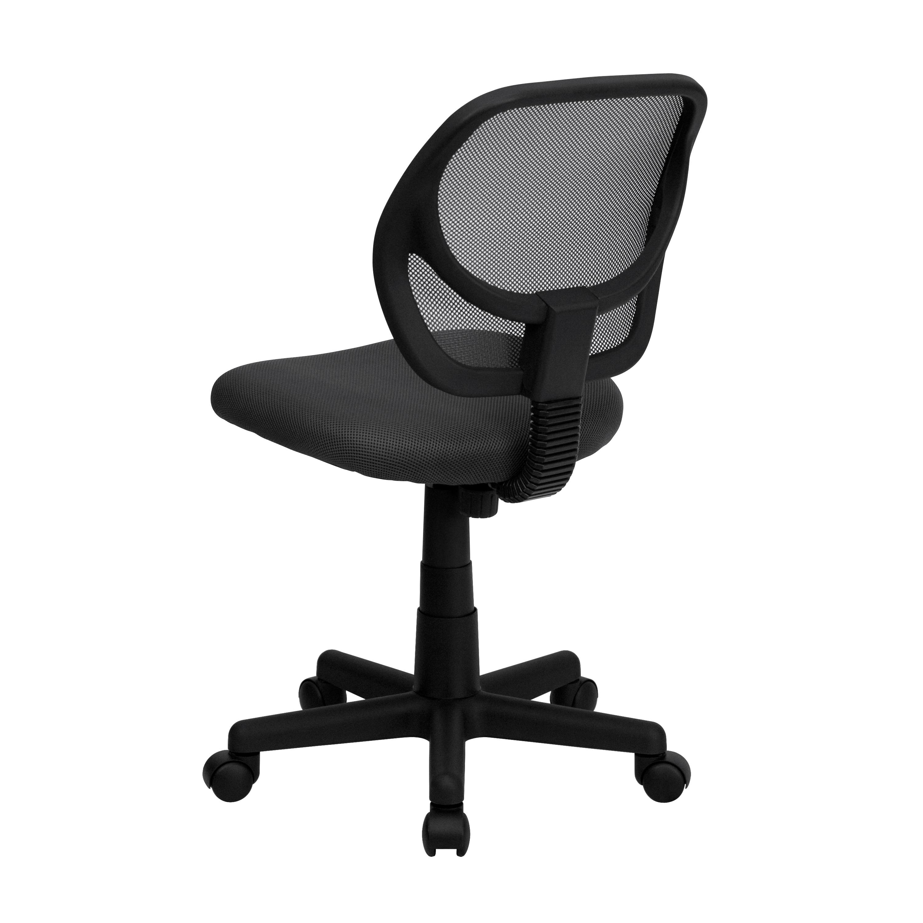 Flash Furniture Low Back Gray Mesh Swivel Task Office Chair with Curved Square Back