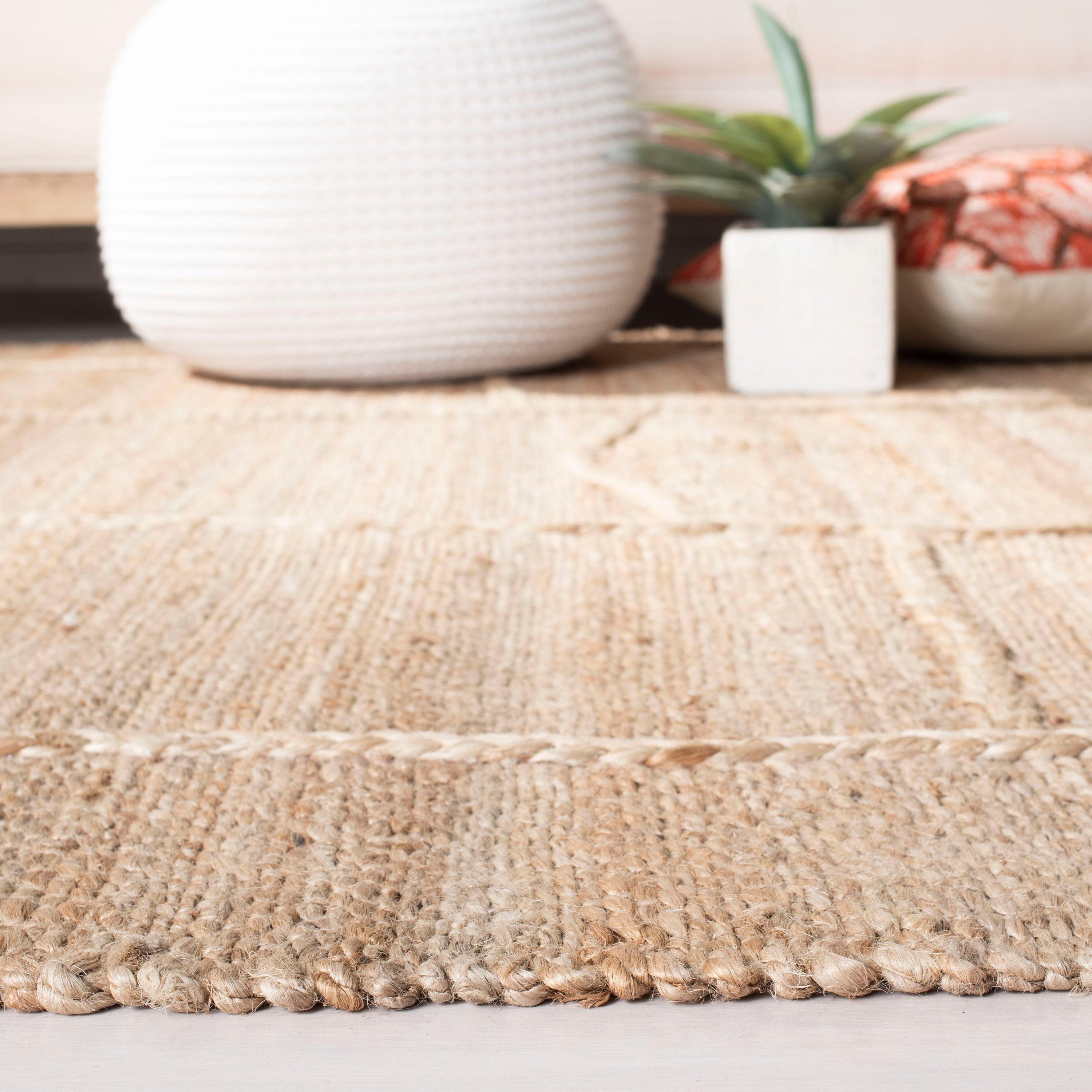 SAFAVIEH Natural Fiber Clarissa Solid Sisal Area Rug, Black/Ivory, 10' x 14'