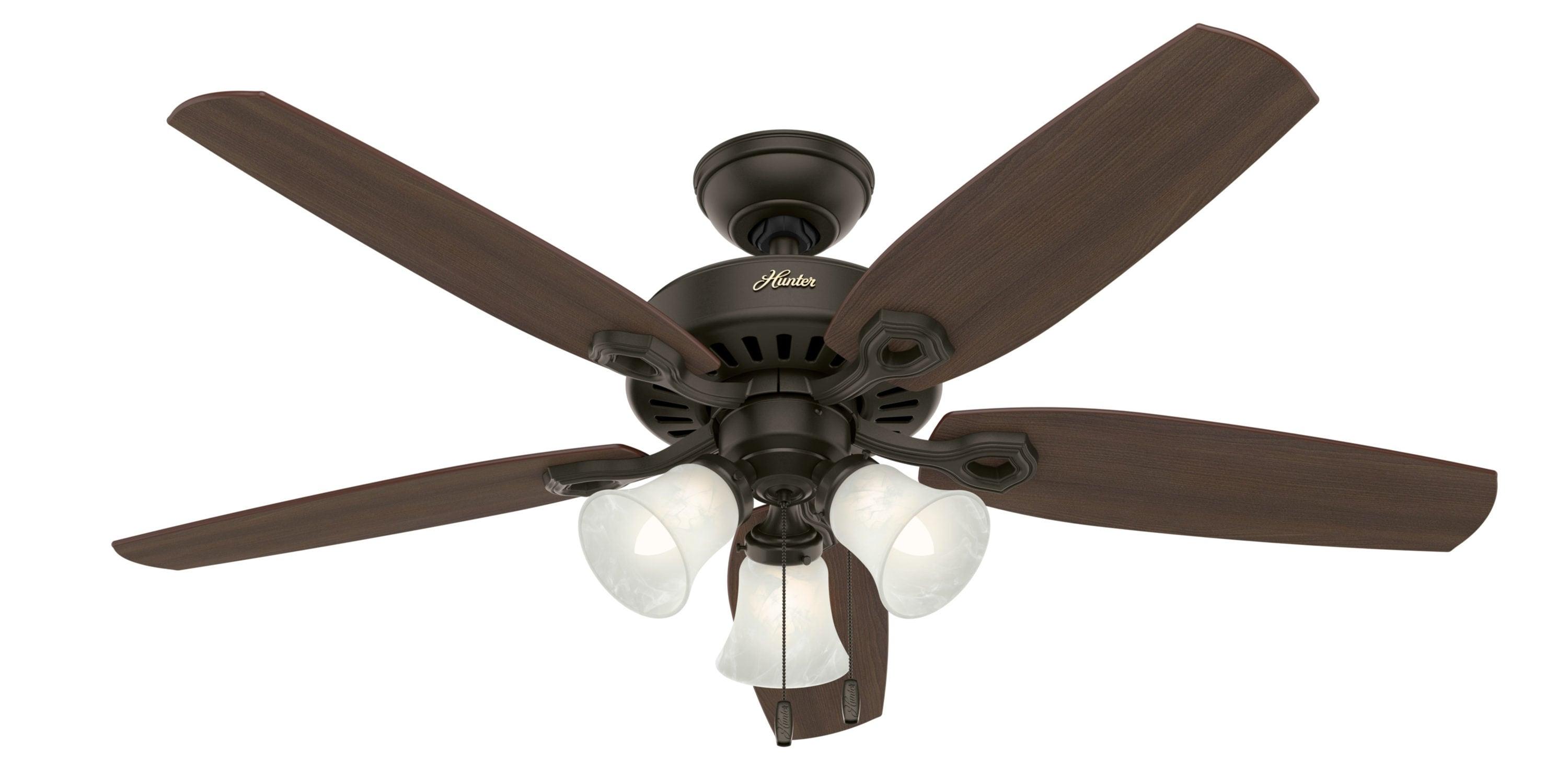 Hunter Fan Builder Plus 52" 5 - Blade Standard Ceiling Fan with Pull Chain and Light Kit Included