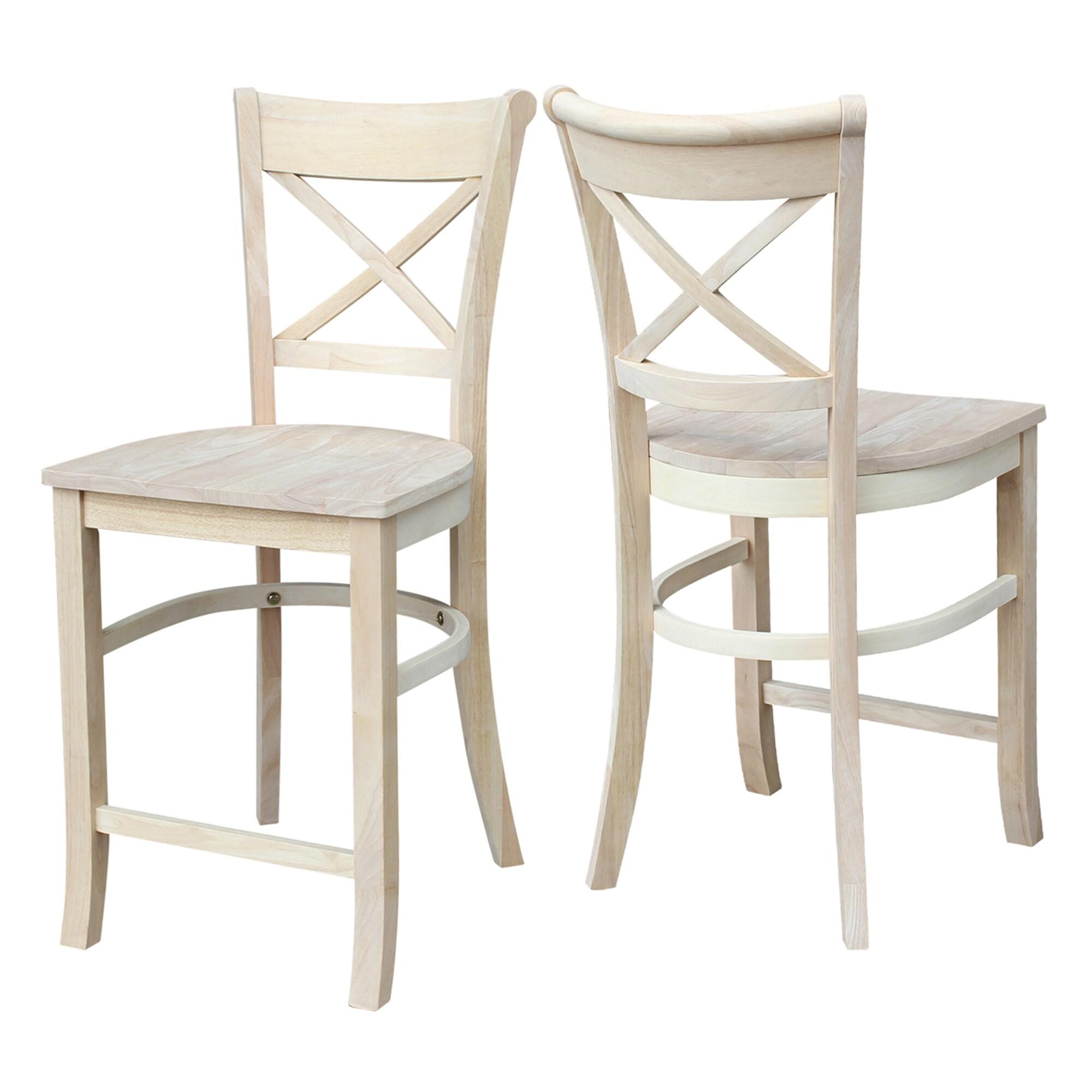 24&#34; Charlotte Counter Height Barstool Unfinished - International Concepts