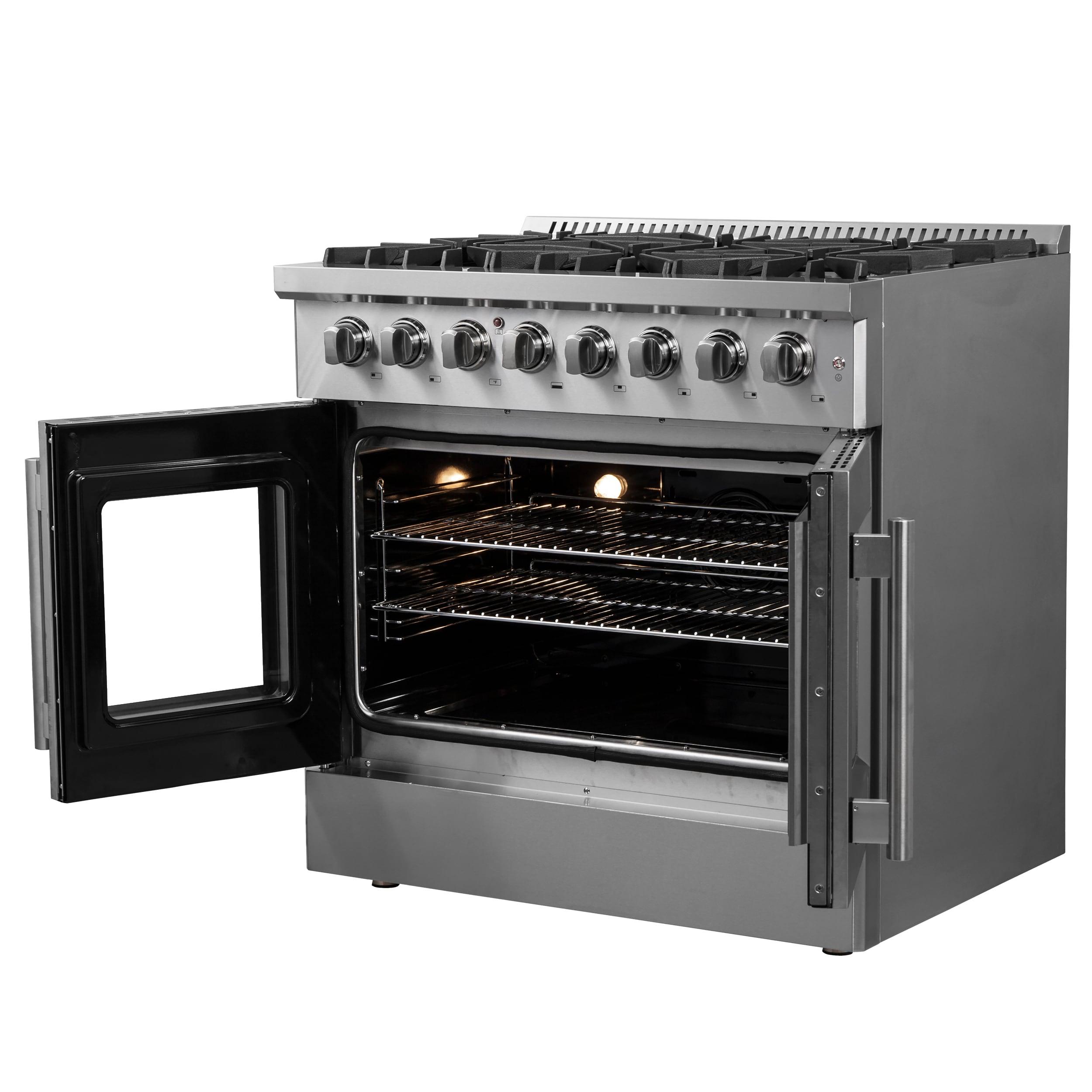 Galiano 36-inch French Door Dual Fuel Range All Stainless Steel with 6 Sealed Burners, 5.36 cu.ft.