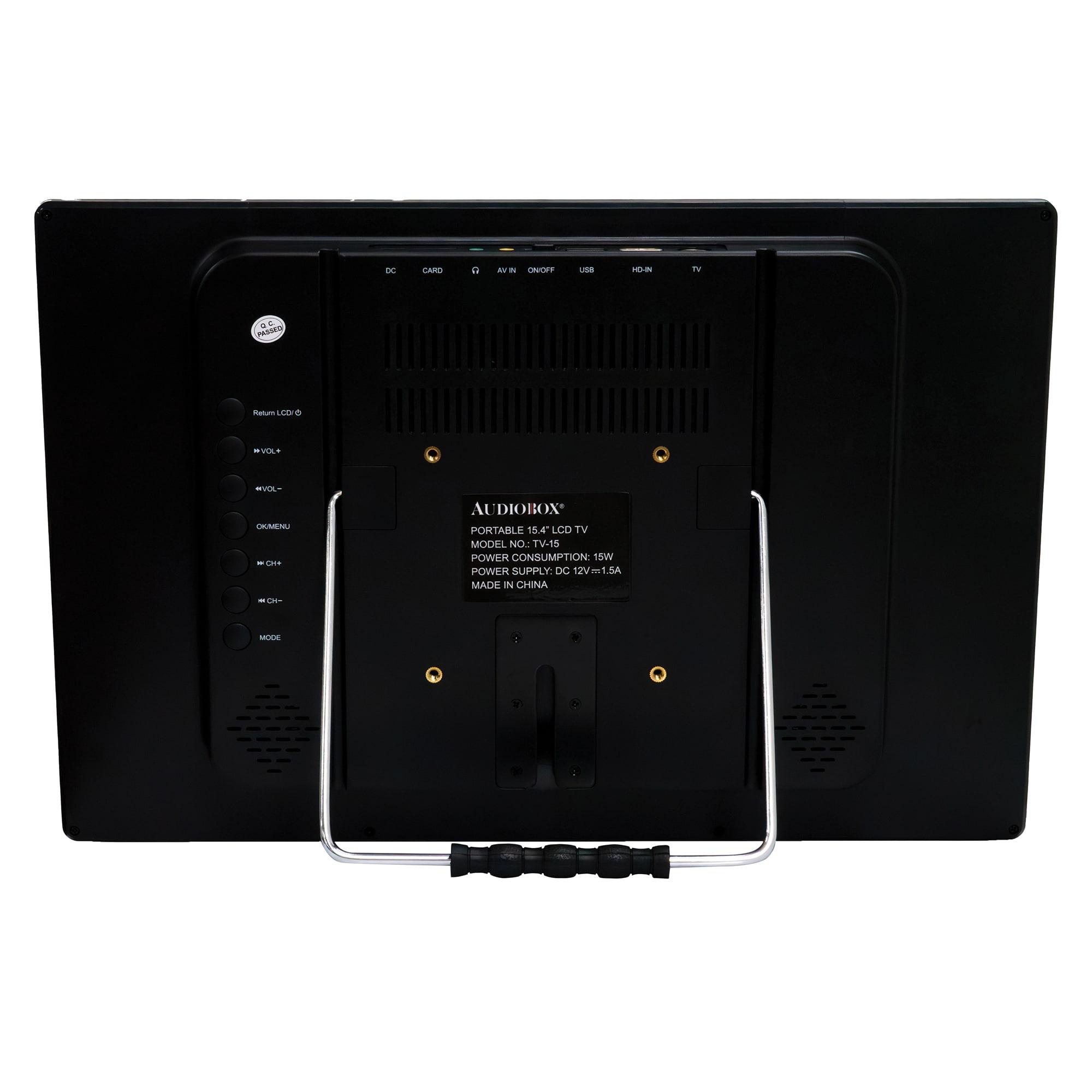 Audiobox® 15.4-In. 1200 x 800 HD Portable Rechargeable LCD TV with Remote and Car Charger, TV-15 in Black