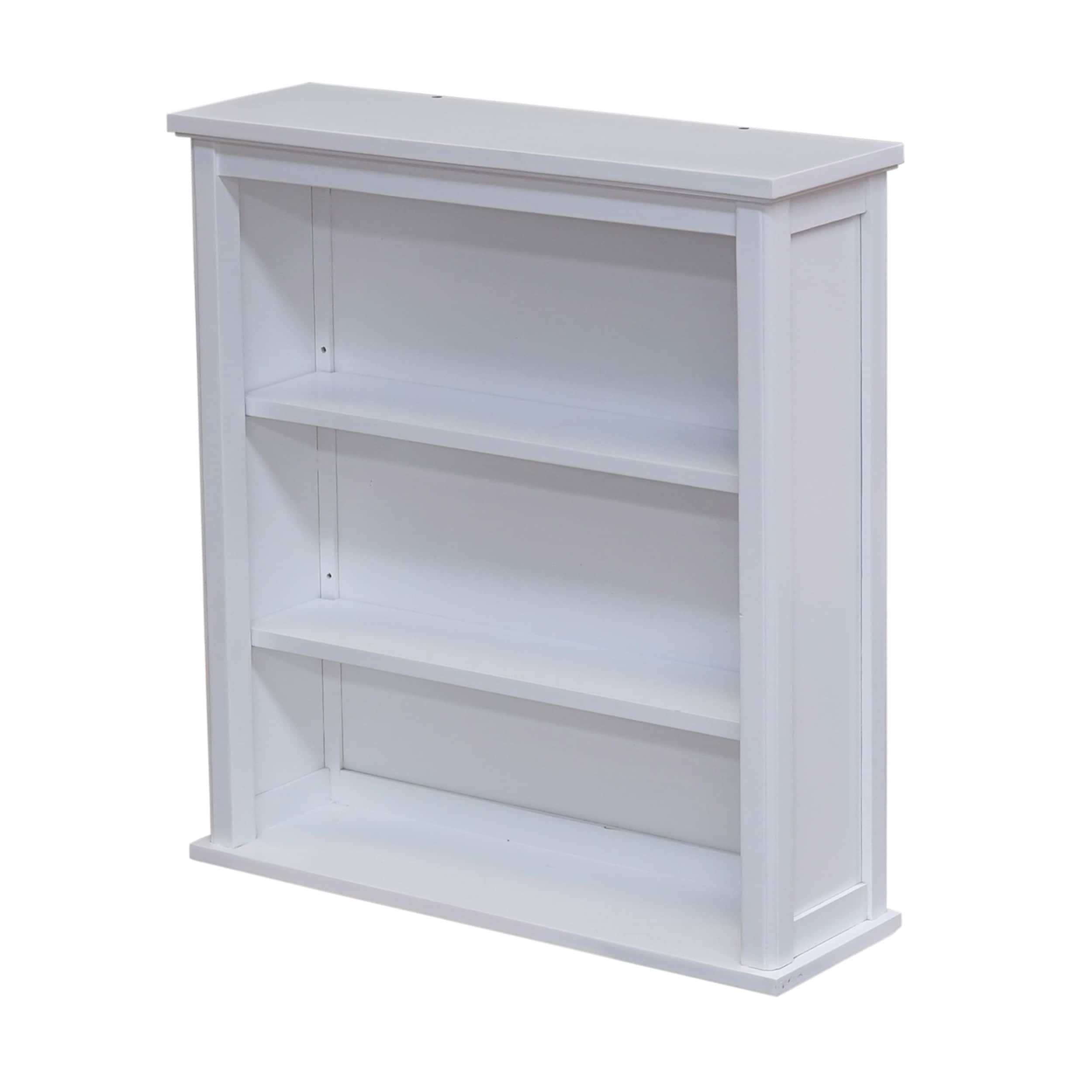 Dorset Wall Mounted Bath Storage Cabinet with Two Open Shelves White - Alaterre Furniture: Hardwood Construction, No Assembly Required