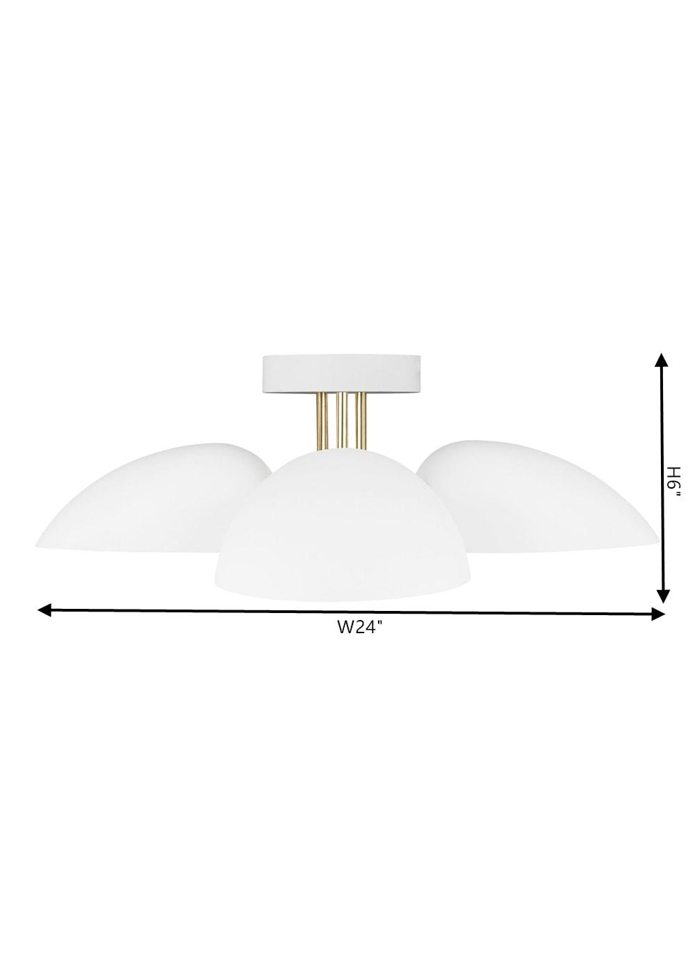 Ellen DeGeneres Matte White Brass 3-Light Indoor/Outdoor Bowl Pendant