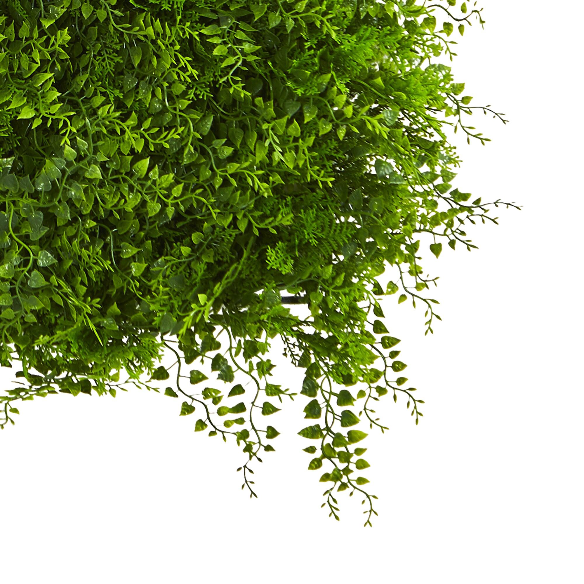20" X 20" Lush Mediterranean Artificial Fern Wall Panel - Nearly Natural: UV Resistant, Indoor/Outdoor Decor