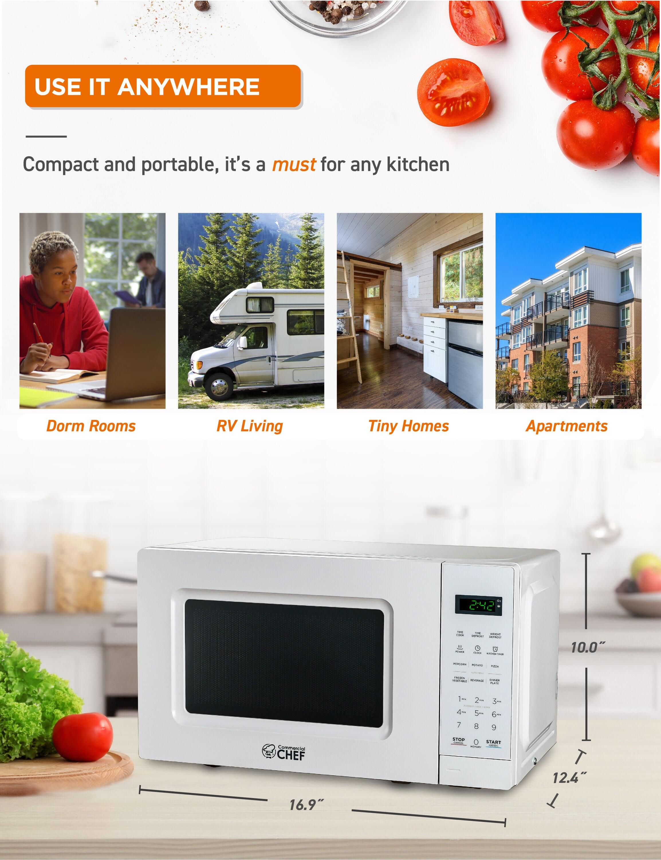 Commercial Chef 0.7 Cubic Feet 700 Watt Countertop Microwave