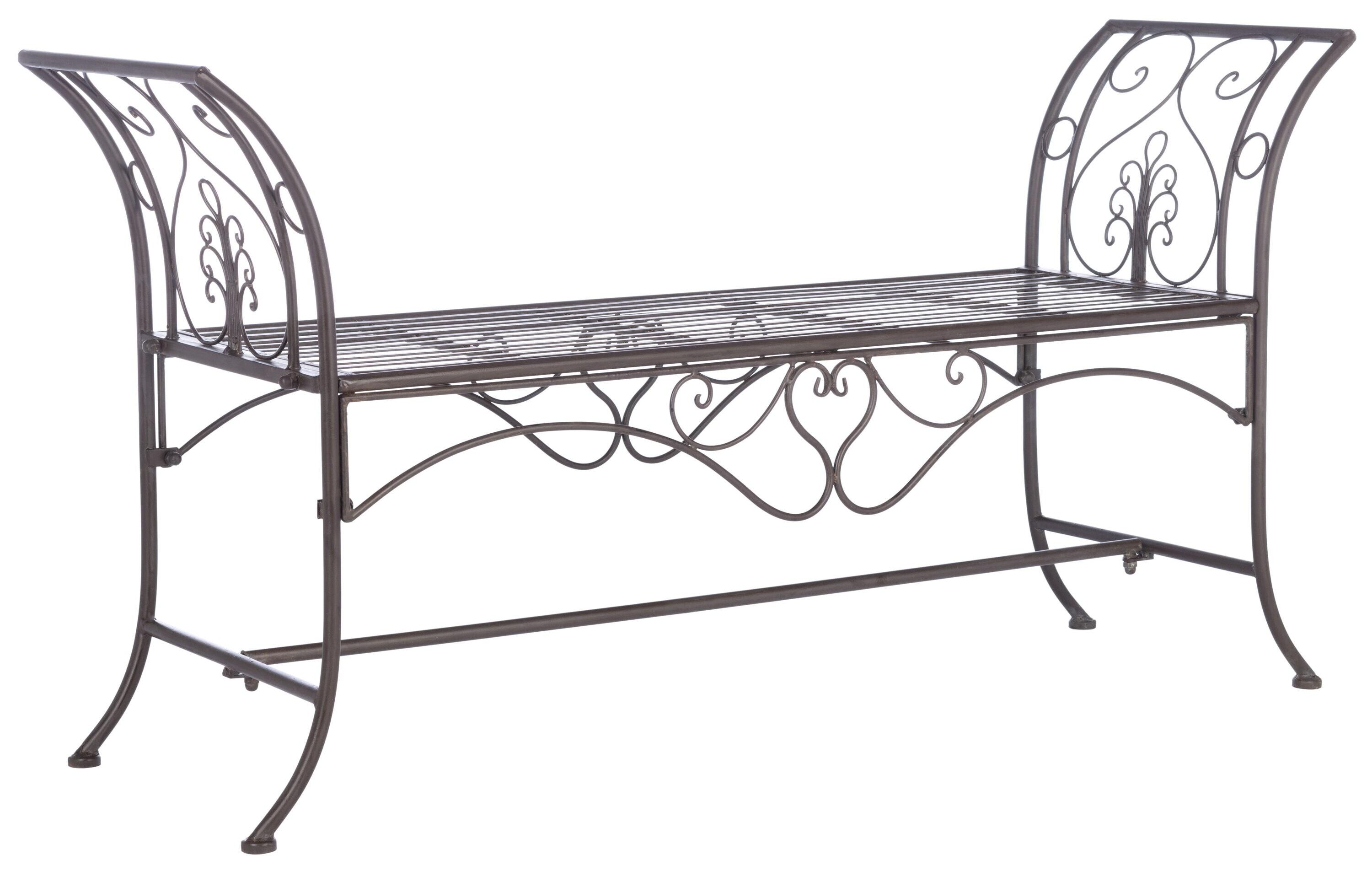 Adina Bench - Outdoor - PAT5016 - Rustic Brown - Safavieh