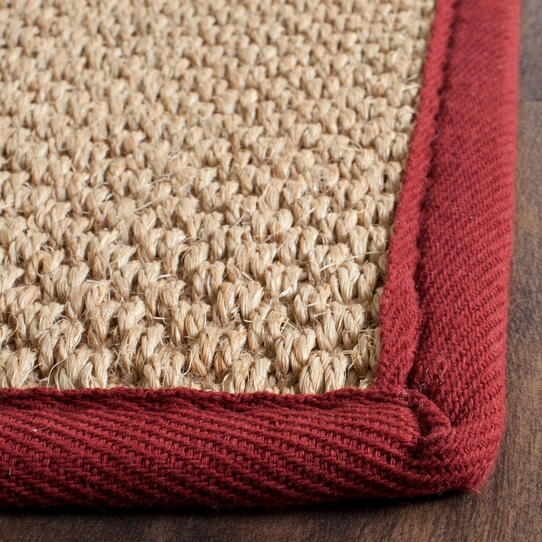 Natural Fiber NF141 Power Loomed Area Rug - Maize/Burgundy - 6'x9' - Safavieh.