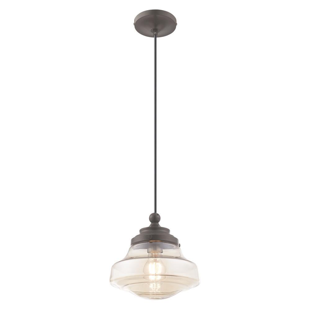 Livex Lighting Art Glass 1 - Light Pendant in  English Bronze
