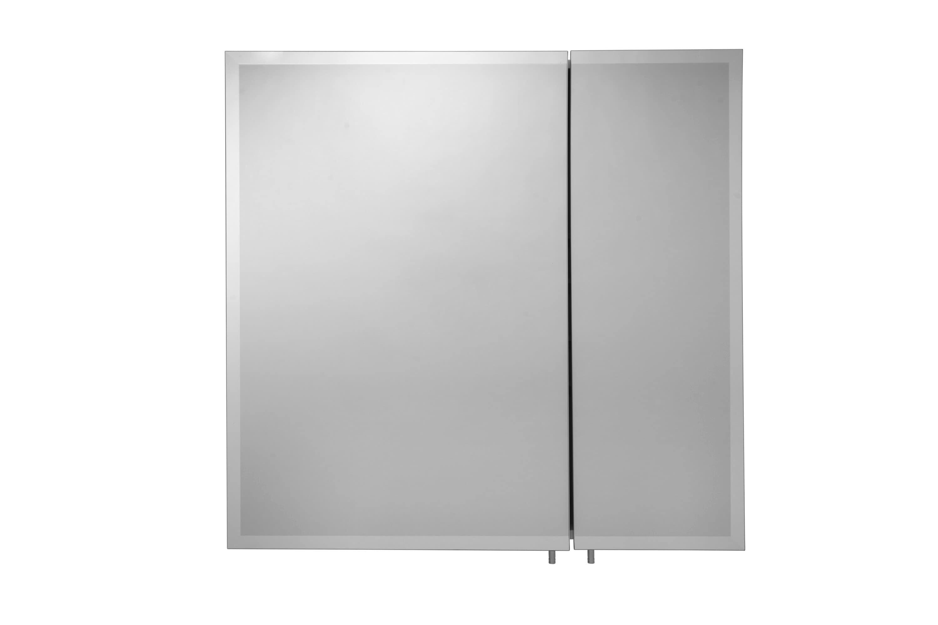 Croydex 30-in x 30-in Surface Mount White Steel Mirrored Square Medicine Cabinet