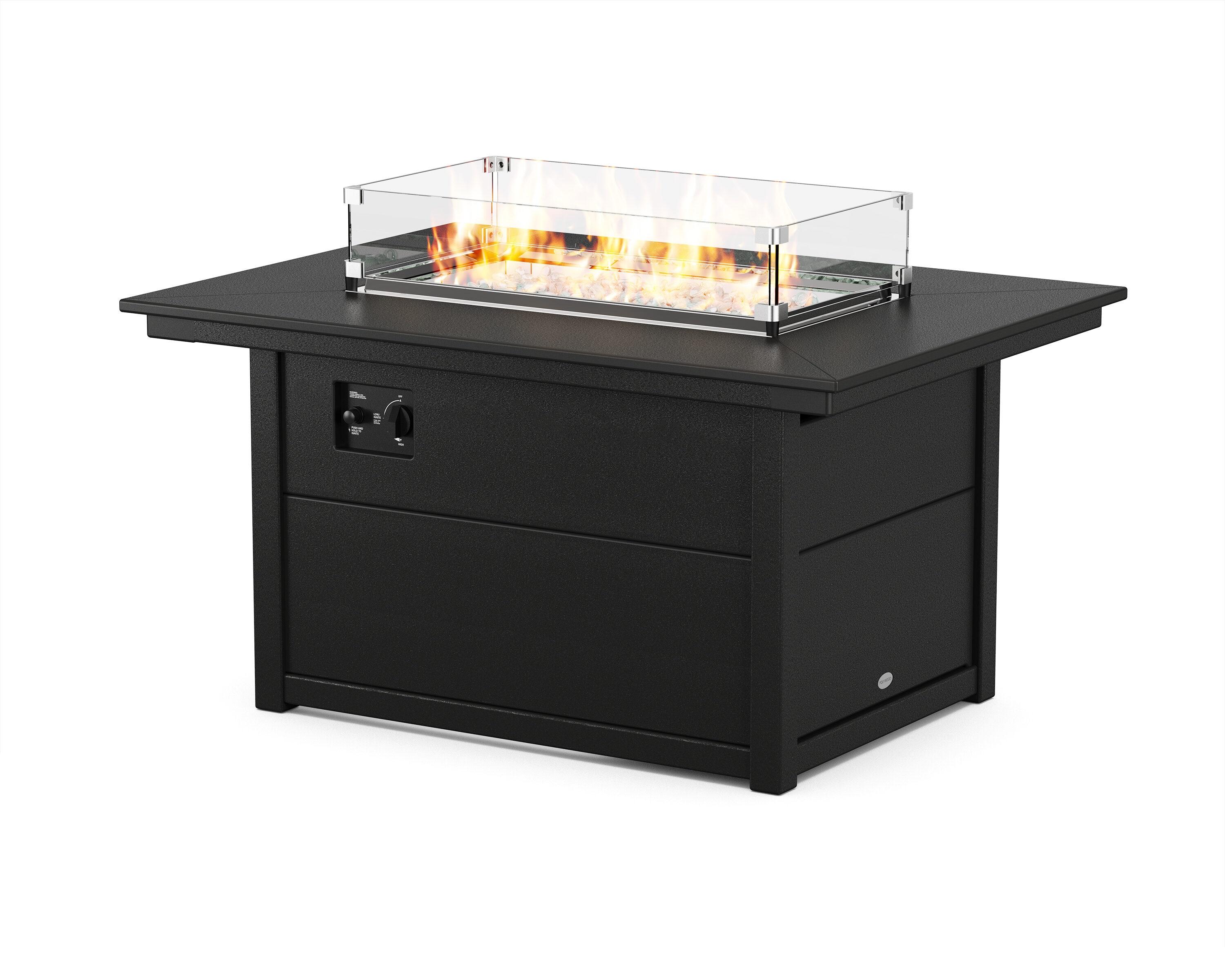 24'' H x 33.63'' W Polyresin Outdoor Fire Pit Table with Lid