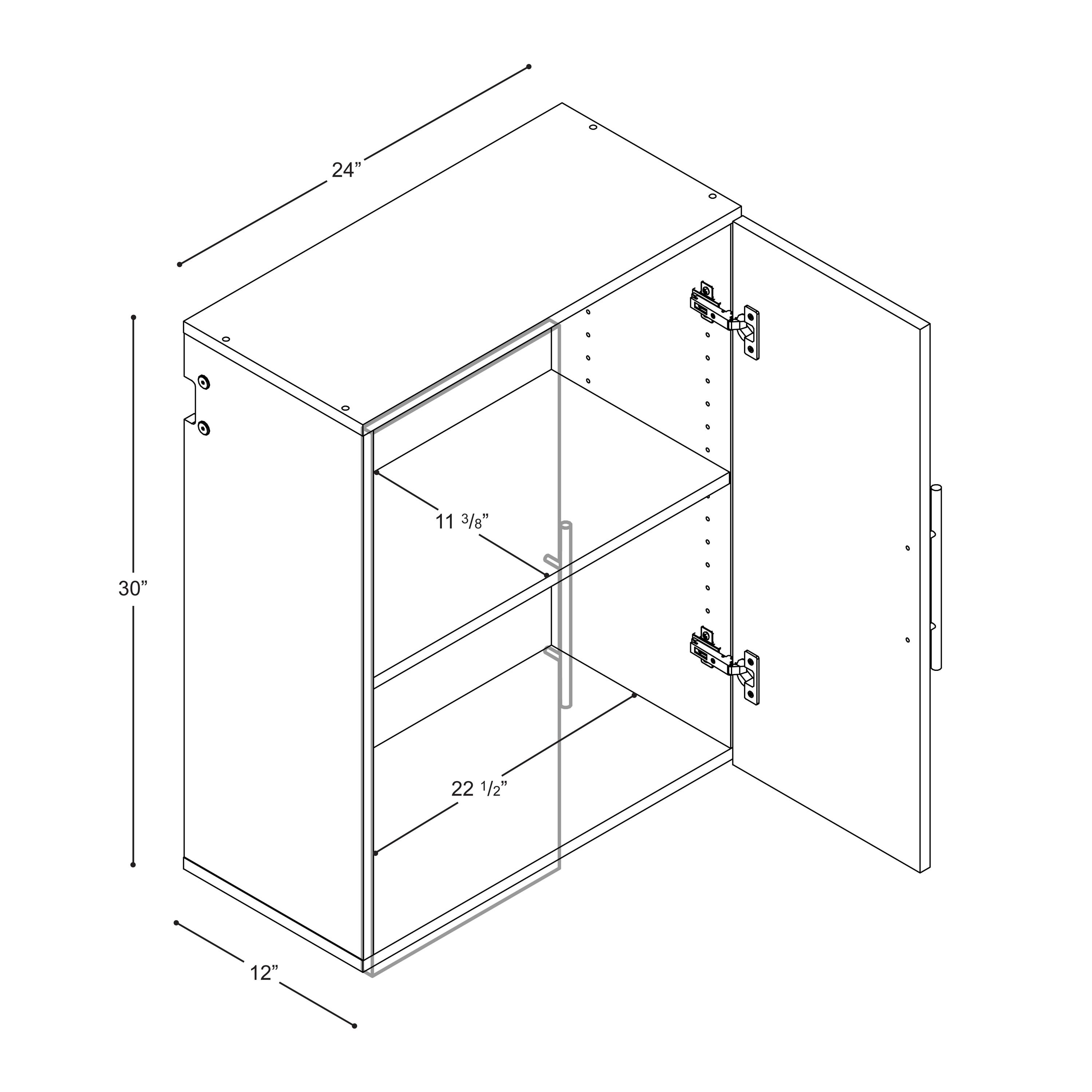 Prepac HangUps 24" Upper Storage Cabinet, White
