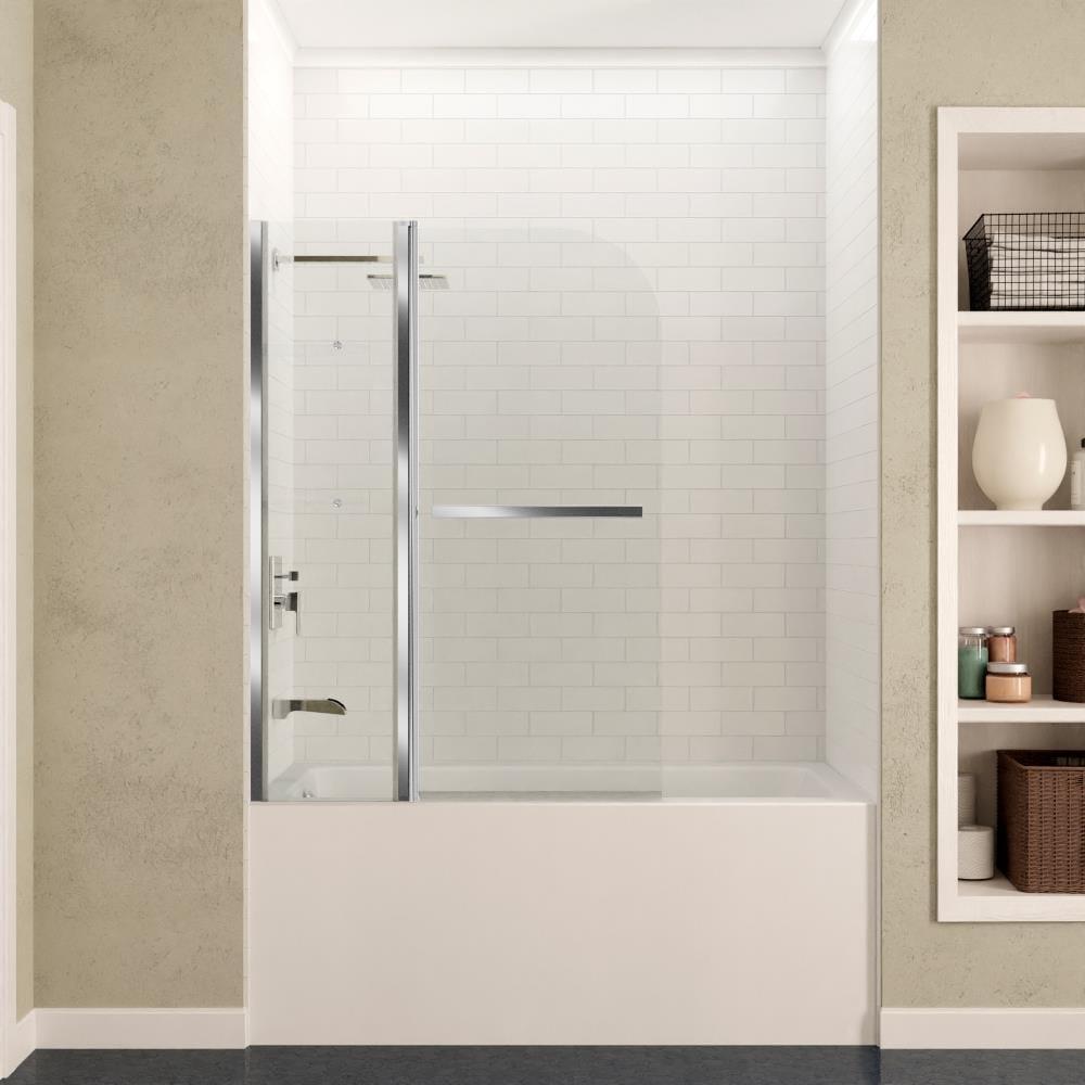 Galleon 58" H Hinged Frameless Tub Door with Tsunami Guard Technology