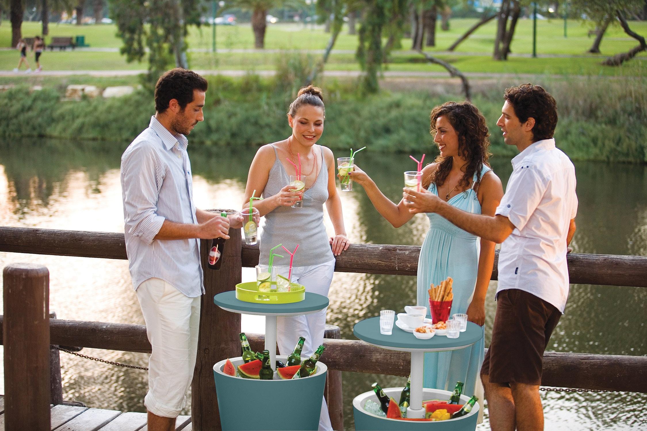 Keter 32 Qt. Cool Bar Cooler Outdoor Weather Resistant Patio Furniture 2 in 1 Pop Up Cocktail Side Table and Beverage Cooler Combo & Reviews | Wayfair
