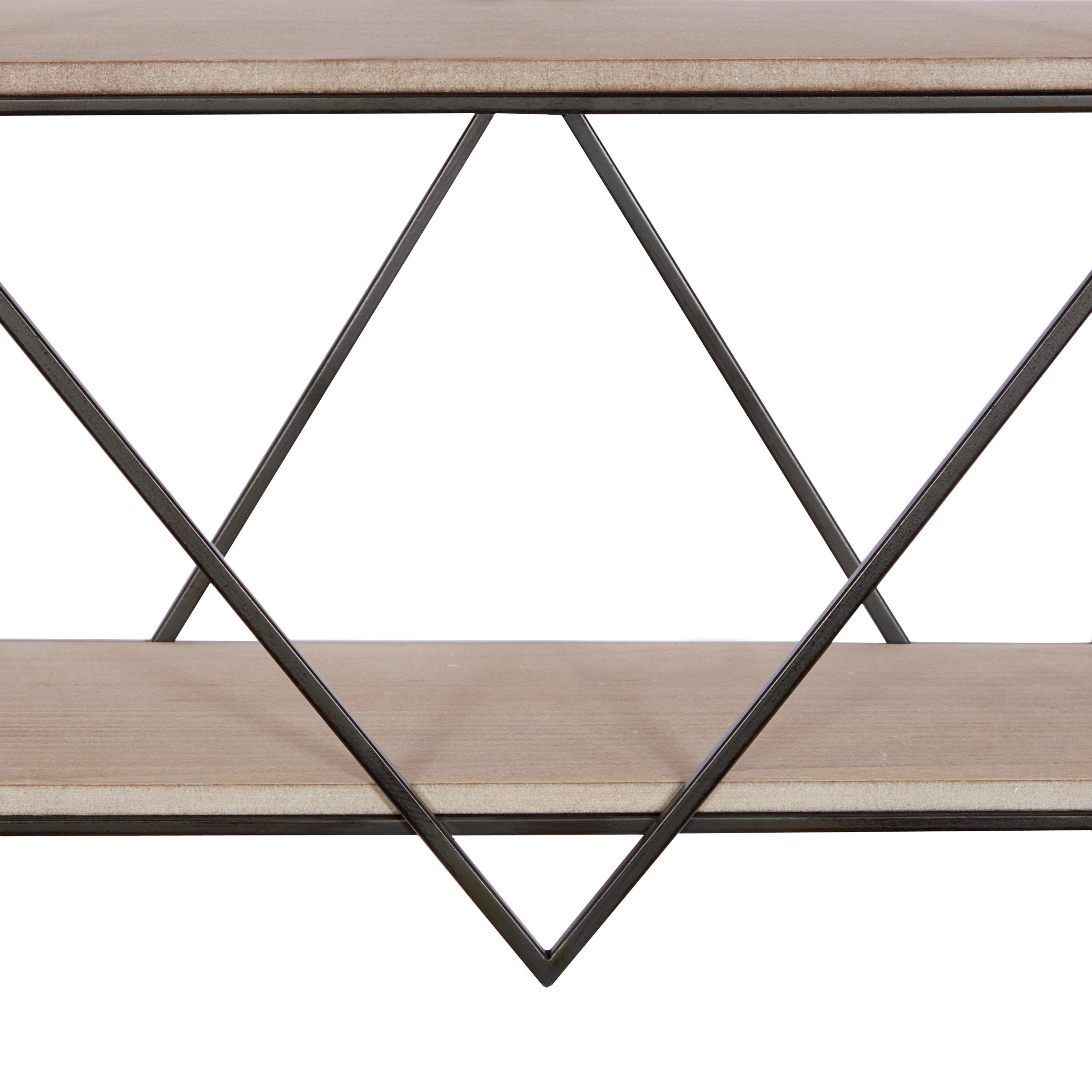 DecMode Brown Wood Contemporary Wall Shelf