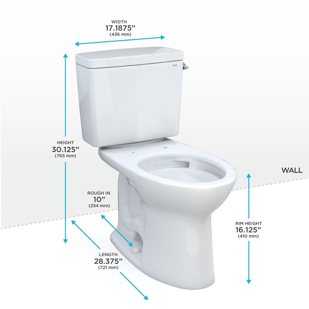 Drake® 1.28 GPF (Water Efficient) Elongated Two-Piece Toilet with Tornado Flush (Seat Not Included)