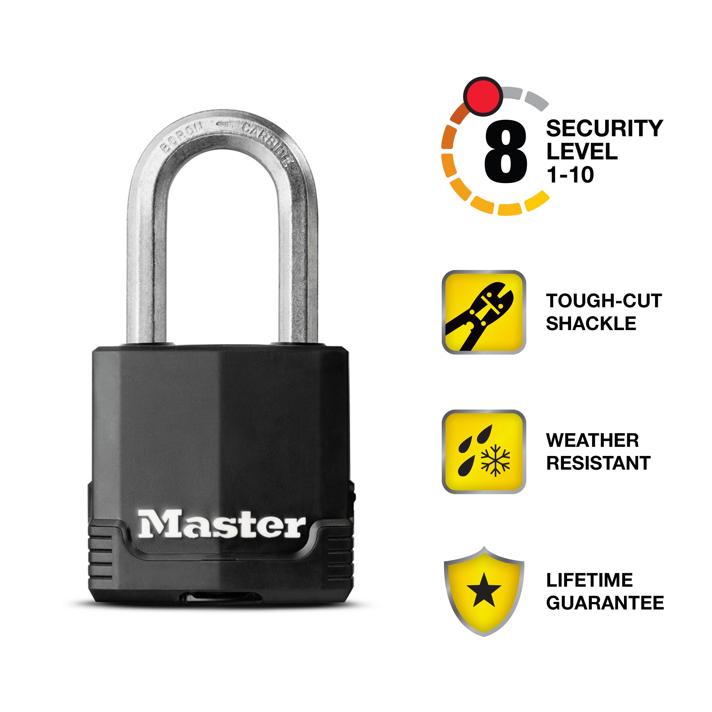 Master Lock Black Heavy Duty Weather Resistant Steel Padlock 4-Pack