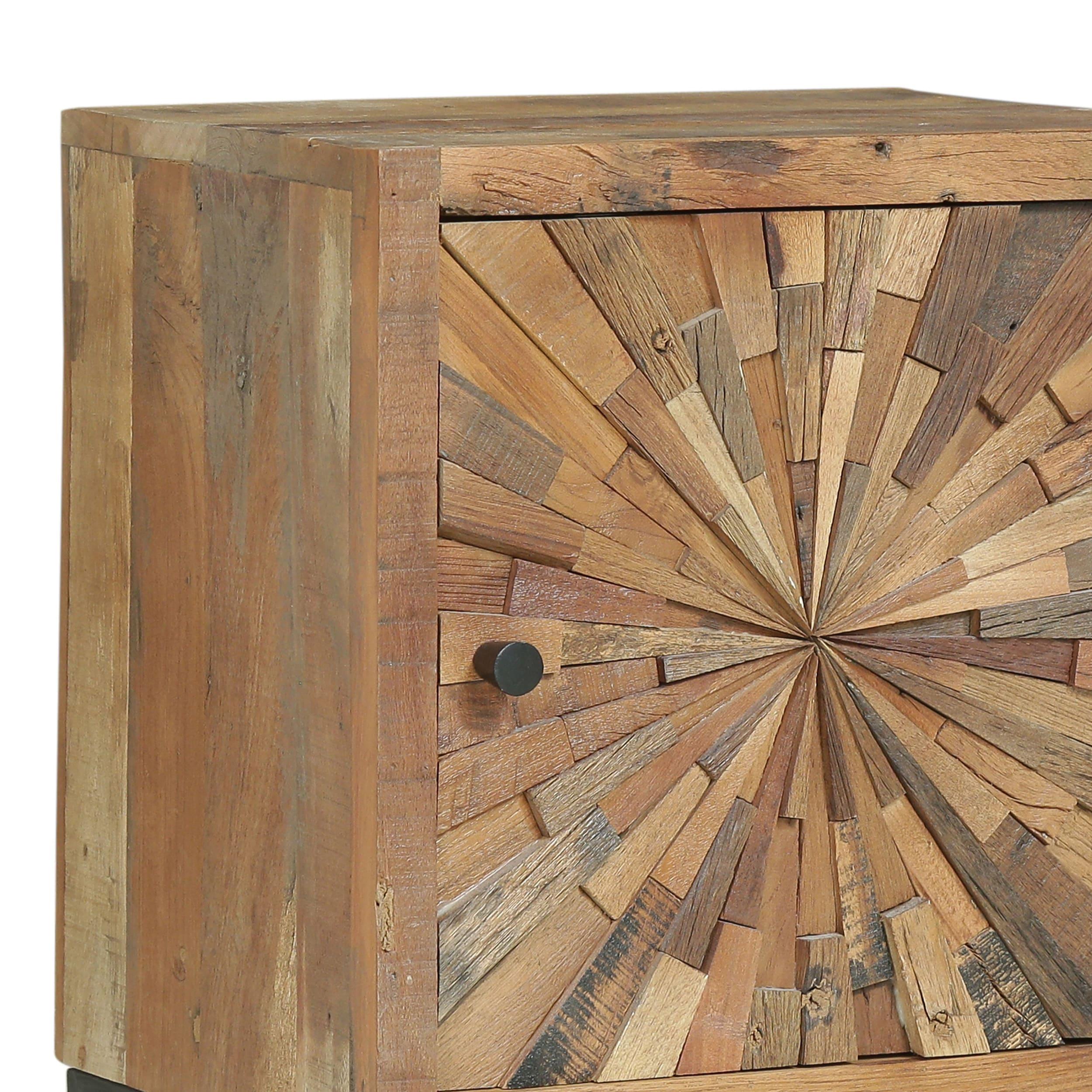 GDF Studio Temur Boho Wooden Night Stand, Natural