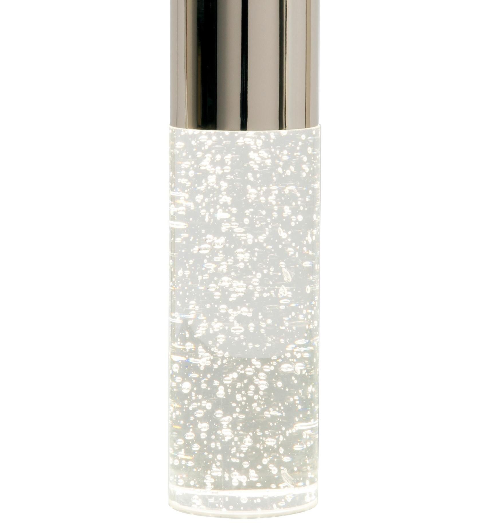 Style Selections Dunwynn 2.75-in Polished Nickel Mini Seeded Glass Cylinder LED Pendant