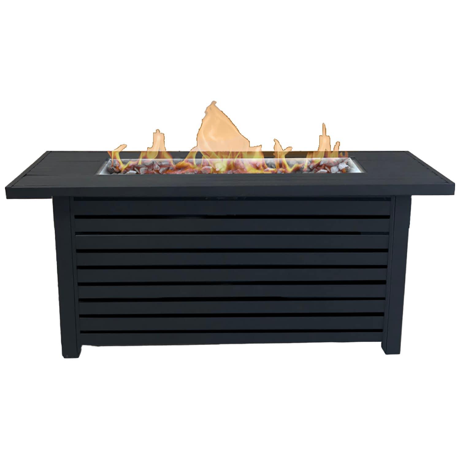 Black Steel 54" Free-standing Gas Fire Pit Table
