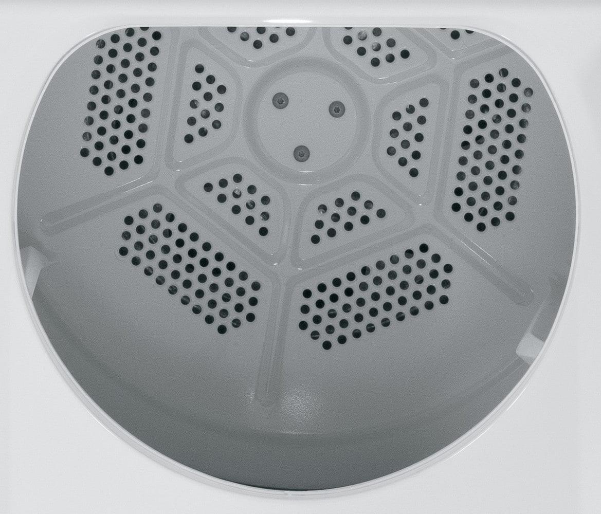 Compact White Stackable Electric Dryer with DuraDrum Interior