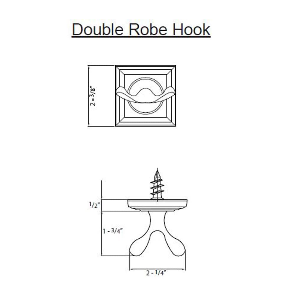 700 Series US26 Double Robe Hook