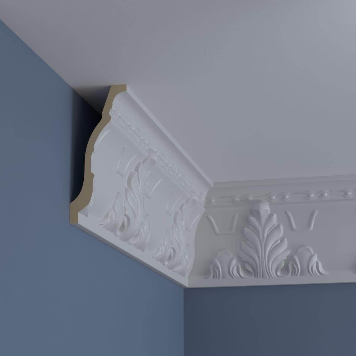 Ekena Millwork Alexandria Acanthus Leaf and Ribbons Crown Moulding