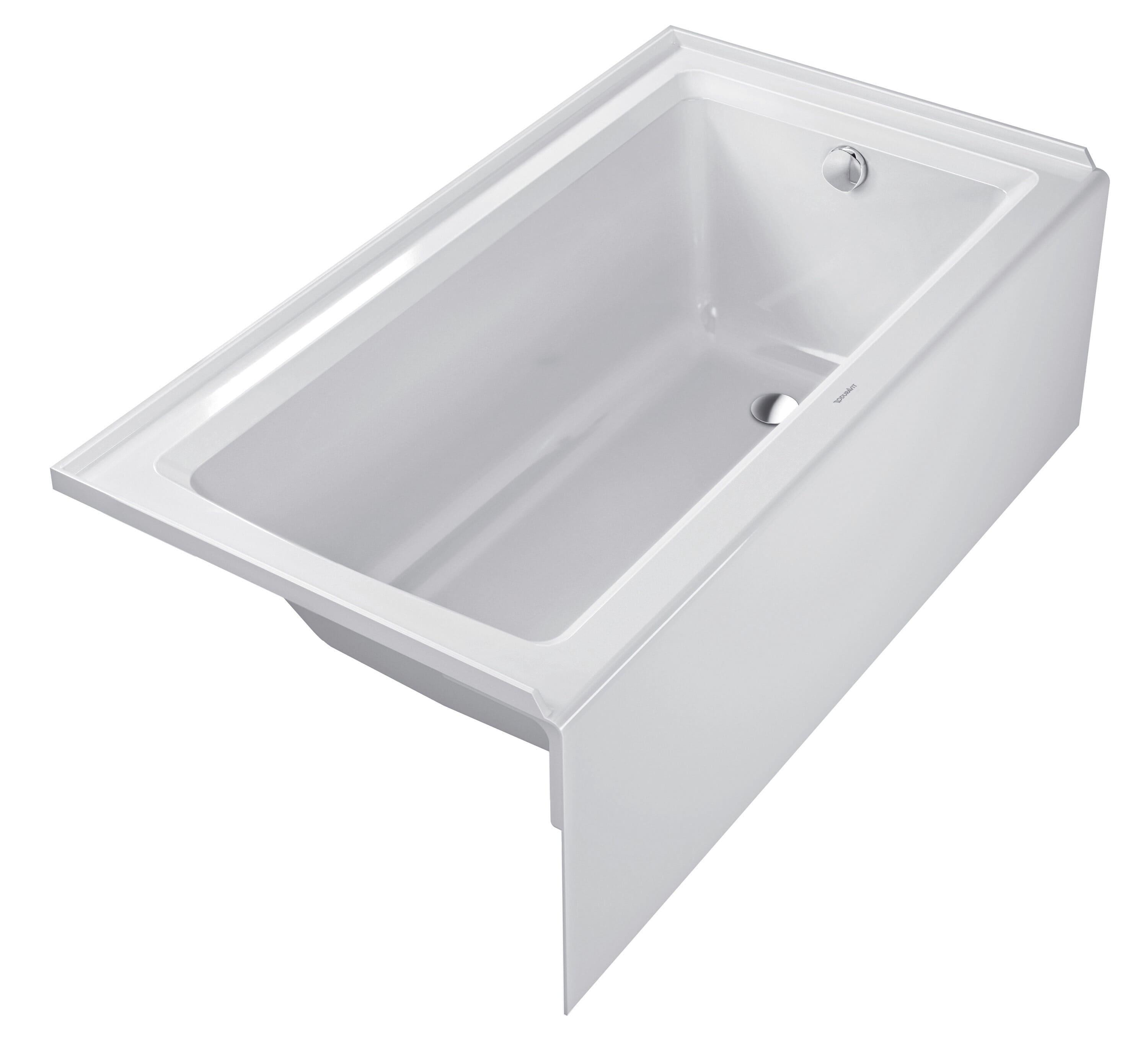 Architec 60" x 32" Alcove Soaking Bathtub with Left Drain (drain not included) - White