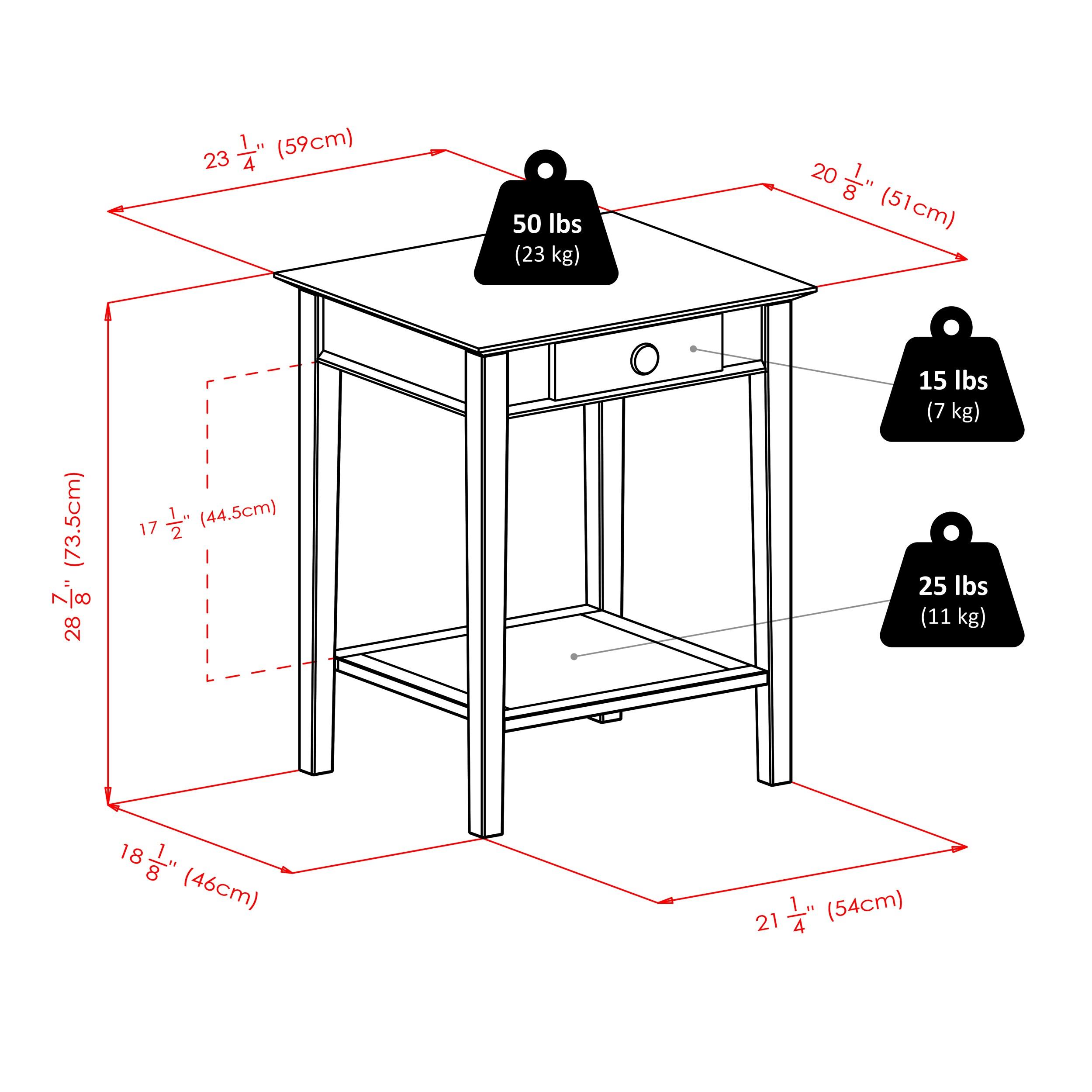 Winsome Studio End / Printer Table Honey: Wood Composite Stand with Drawer, Living Room Accent