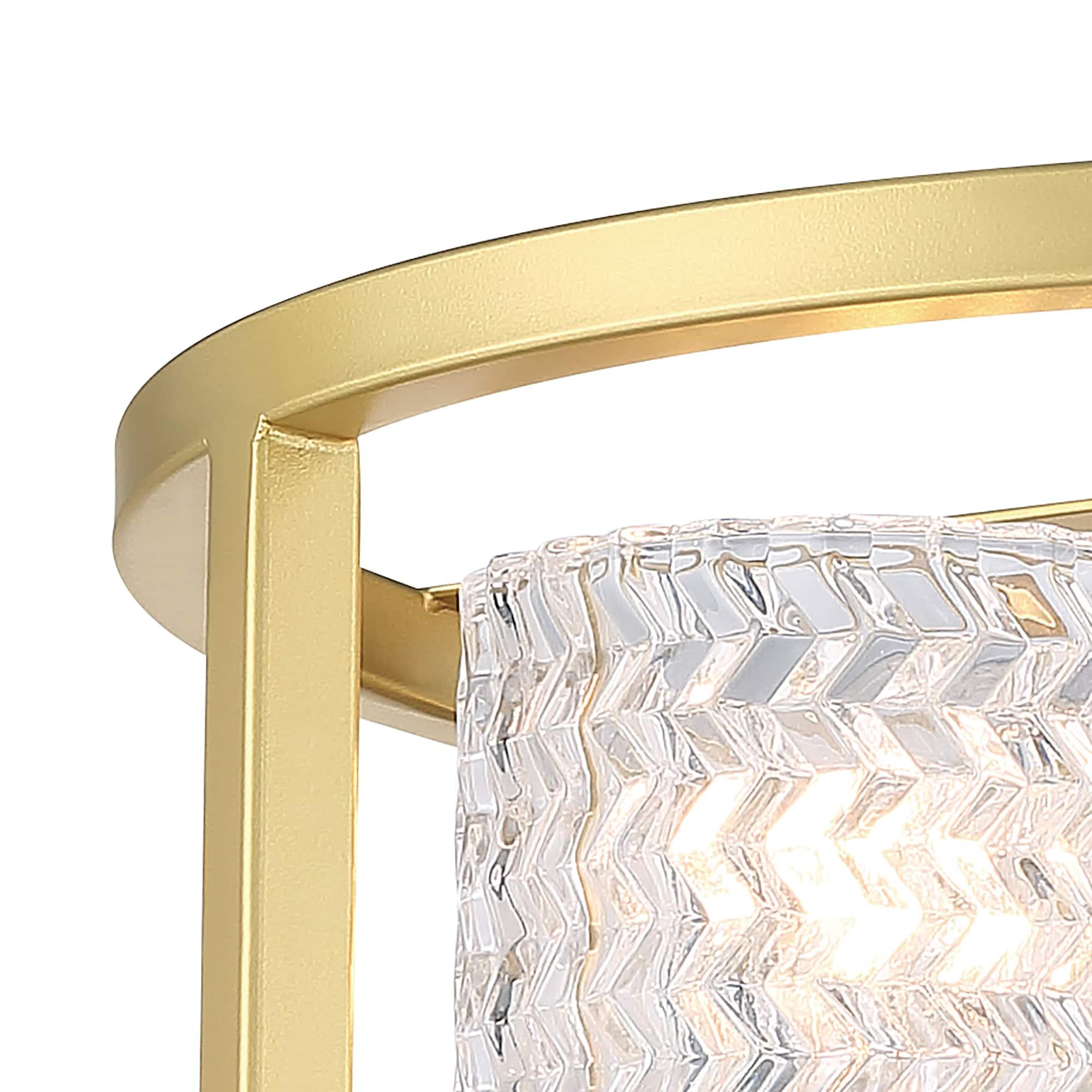 ACROMA Moulins 3-light Modern Farmhouse Semi-Flush Mount Ceiling Lights - 15'' Satin Brass