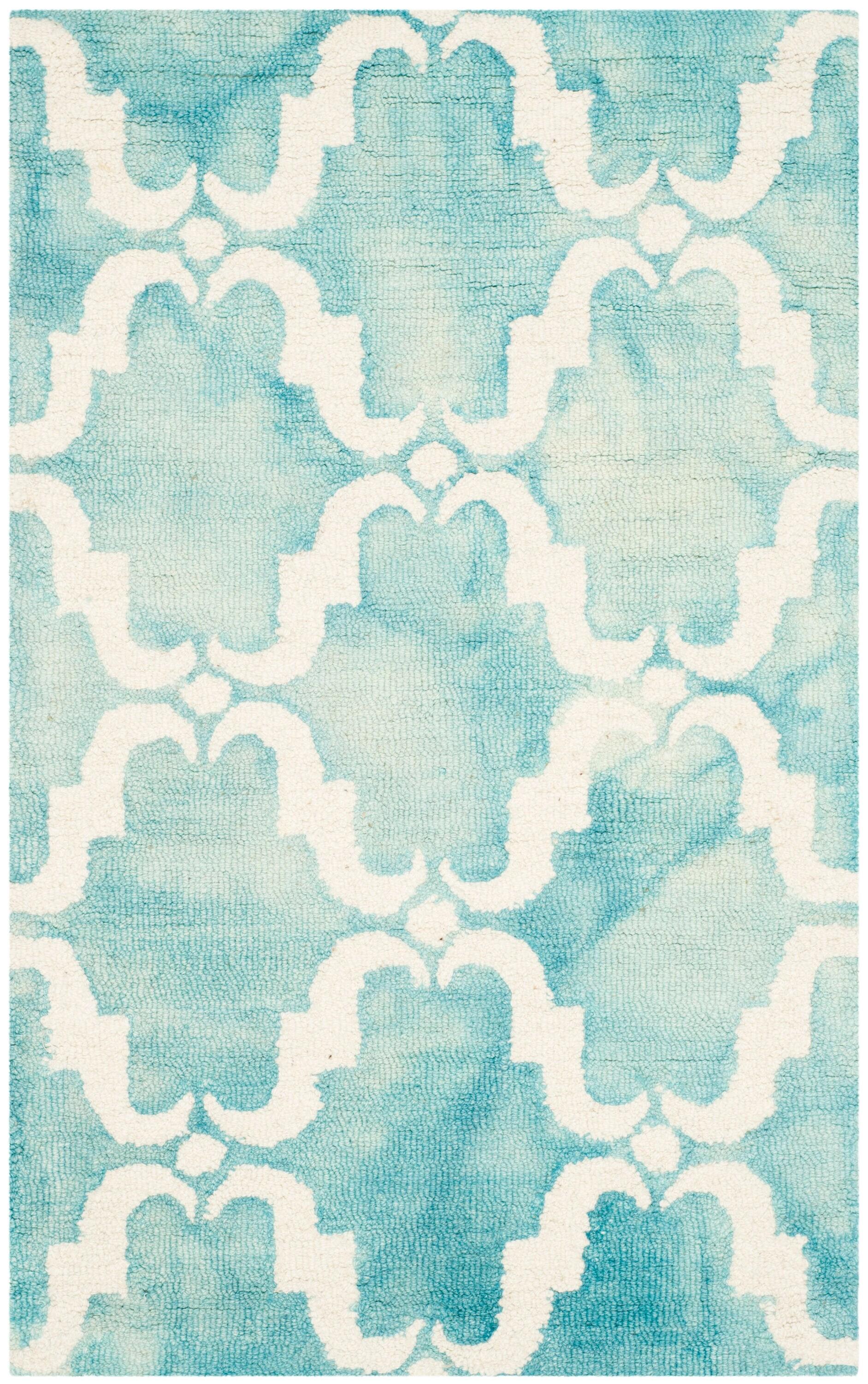 Dip Dye DDY536 Hand Tufted Accent Rug - Turquoise/Ivory - 2'6"x4' - Safavieh.