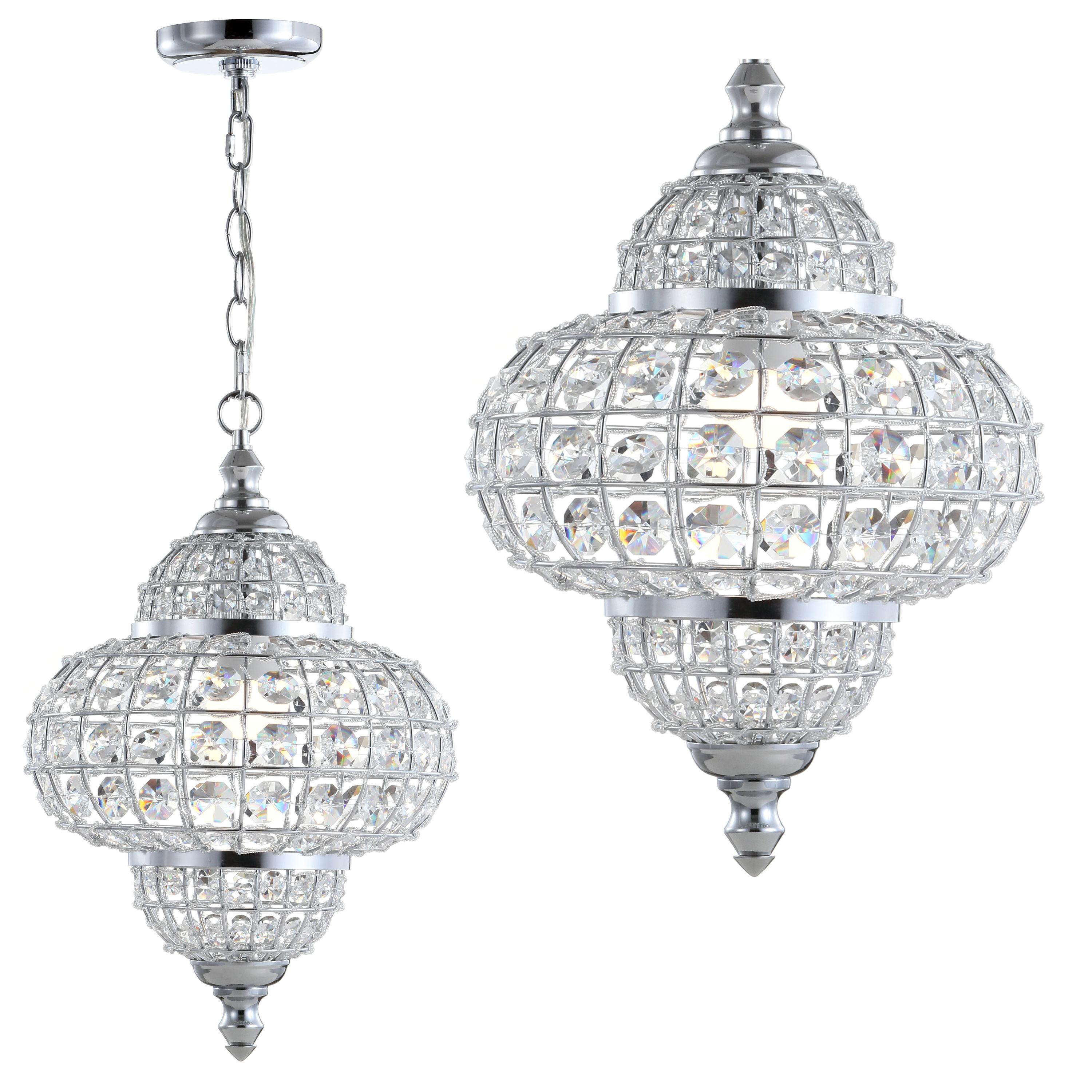 Juliette 12" Crystal/Metal LED Pendant Pendant, Chrome