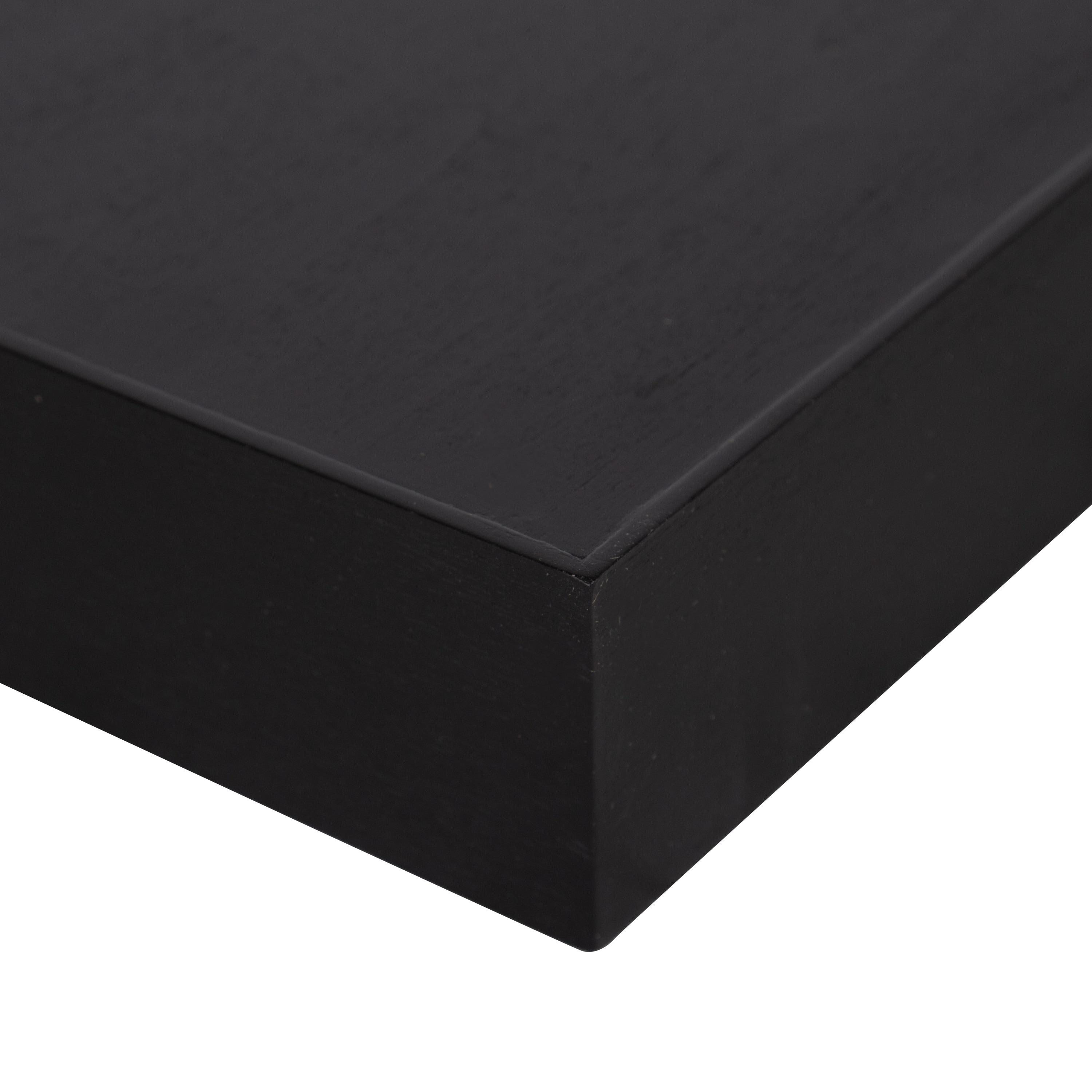 2pc 24" Havlock Wood Shelf Set Black - Kate & Laurel All Things Decor: Solid Wood, Easy Wall Mount