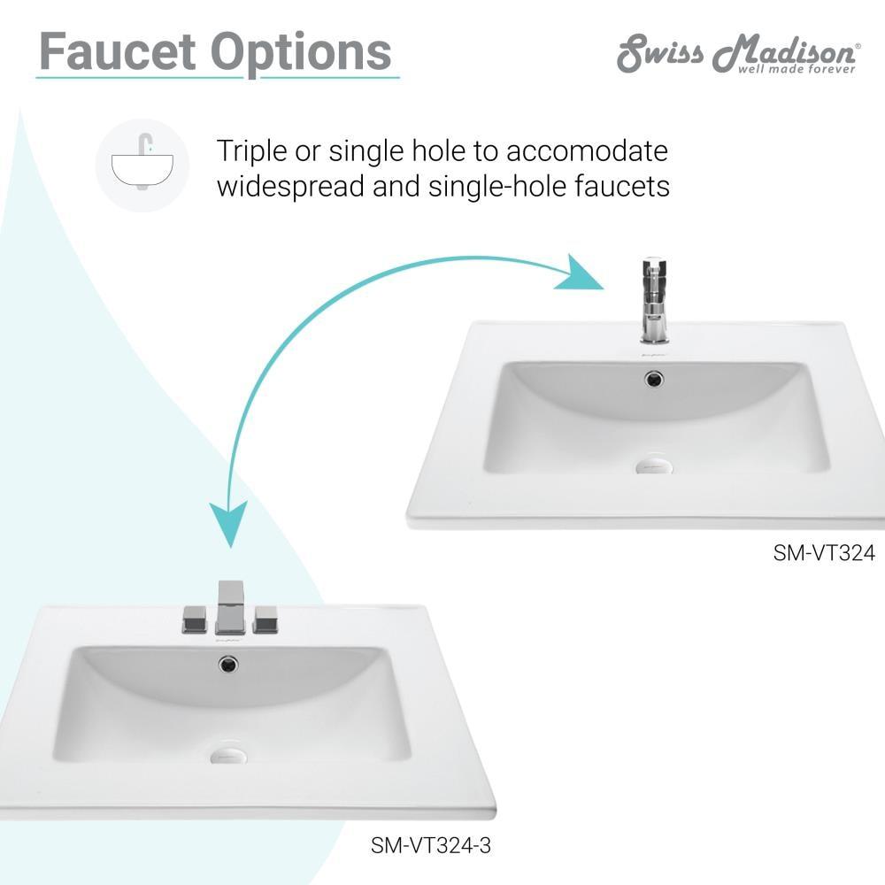 Swiss Madison Ceramic 24" Single Bathroom Vanity Top