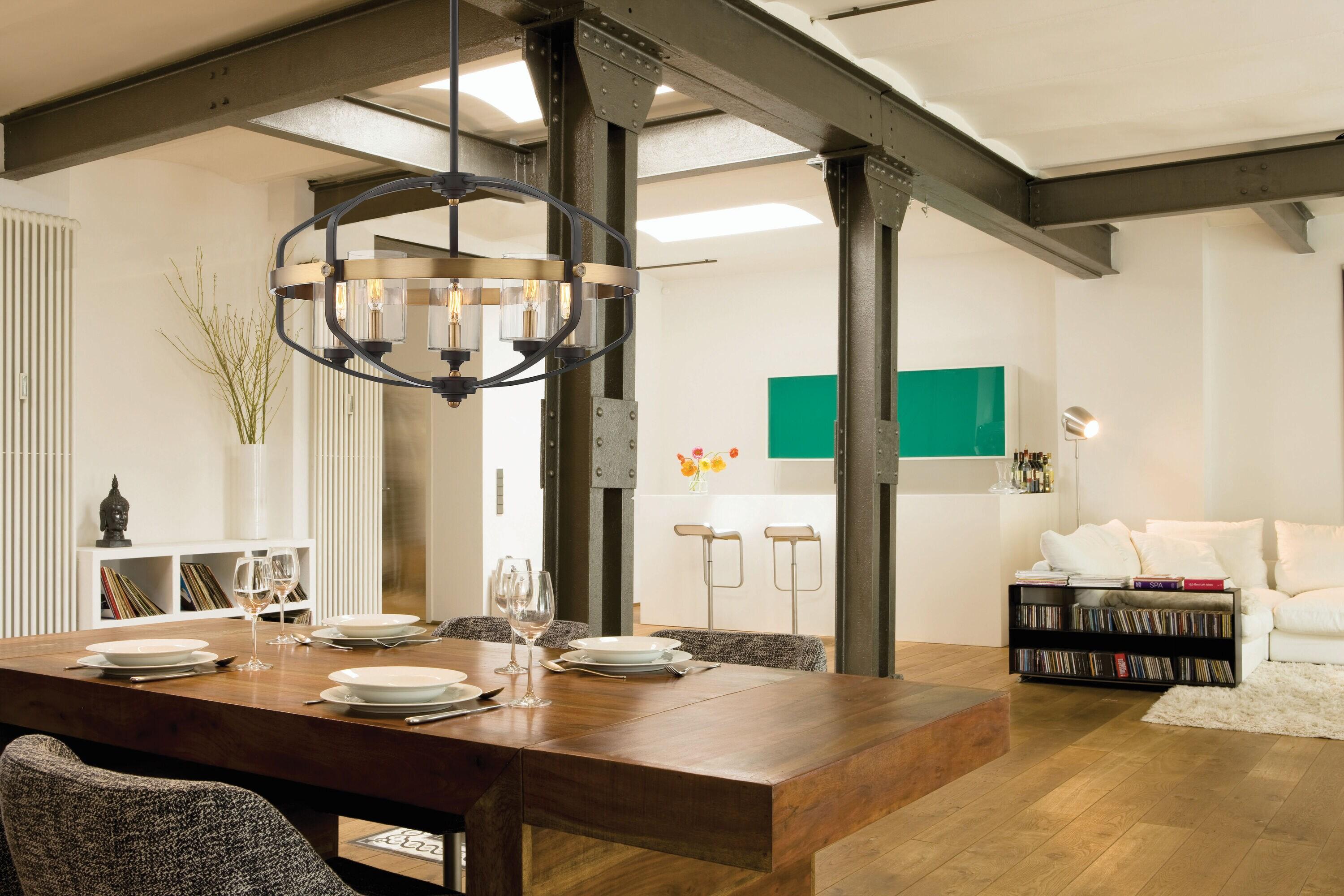Savoy House Kirkland 5 - Light Pendant in  English Bronze/Warm Brass