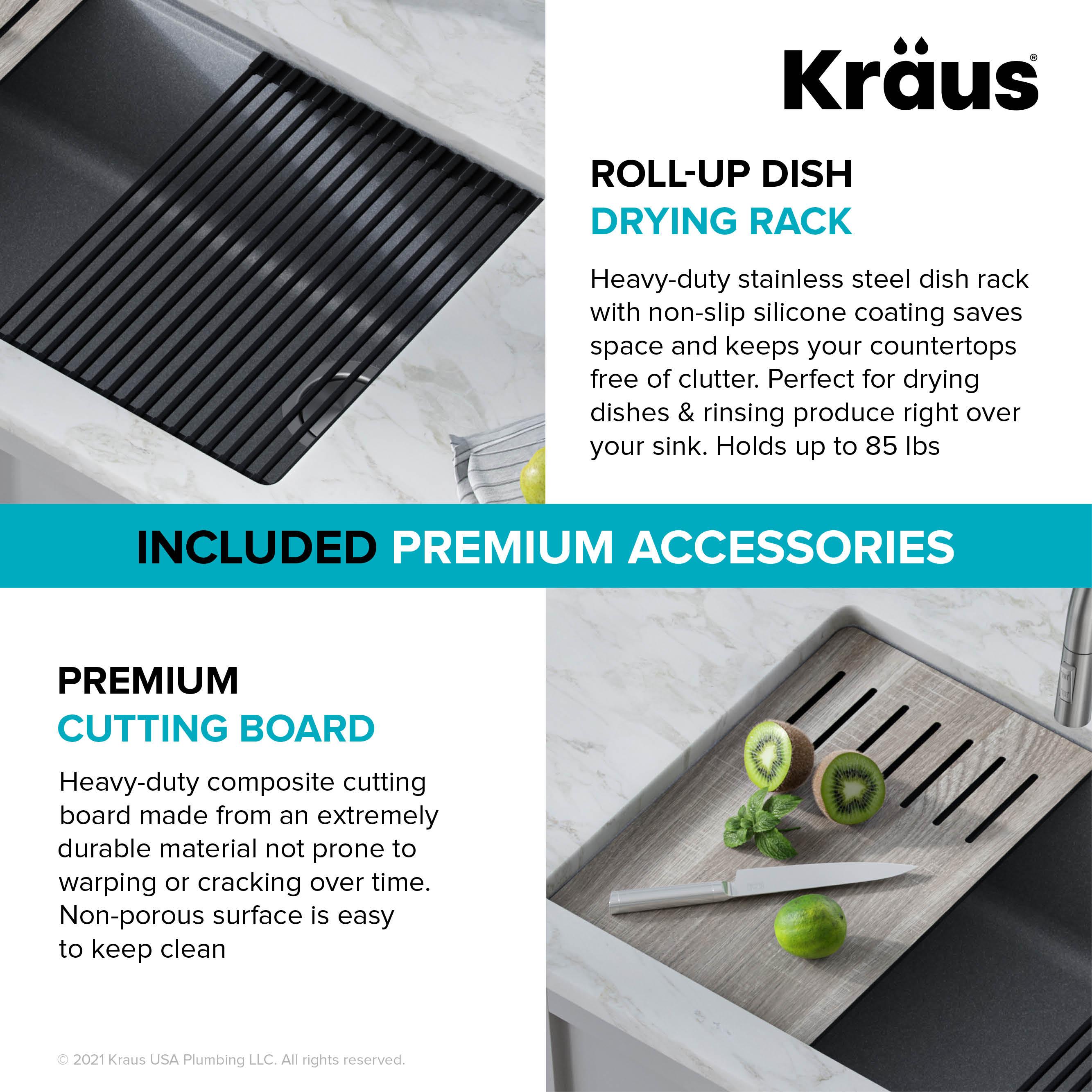 Kraus Bellucci 32 in. Undermount Quartz Composite Single Bowl Kitchen Sink with Accessories