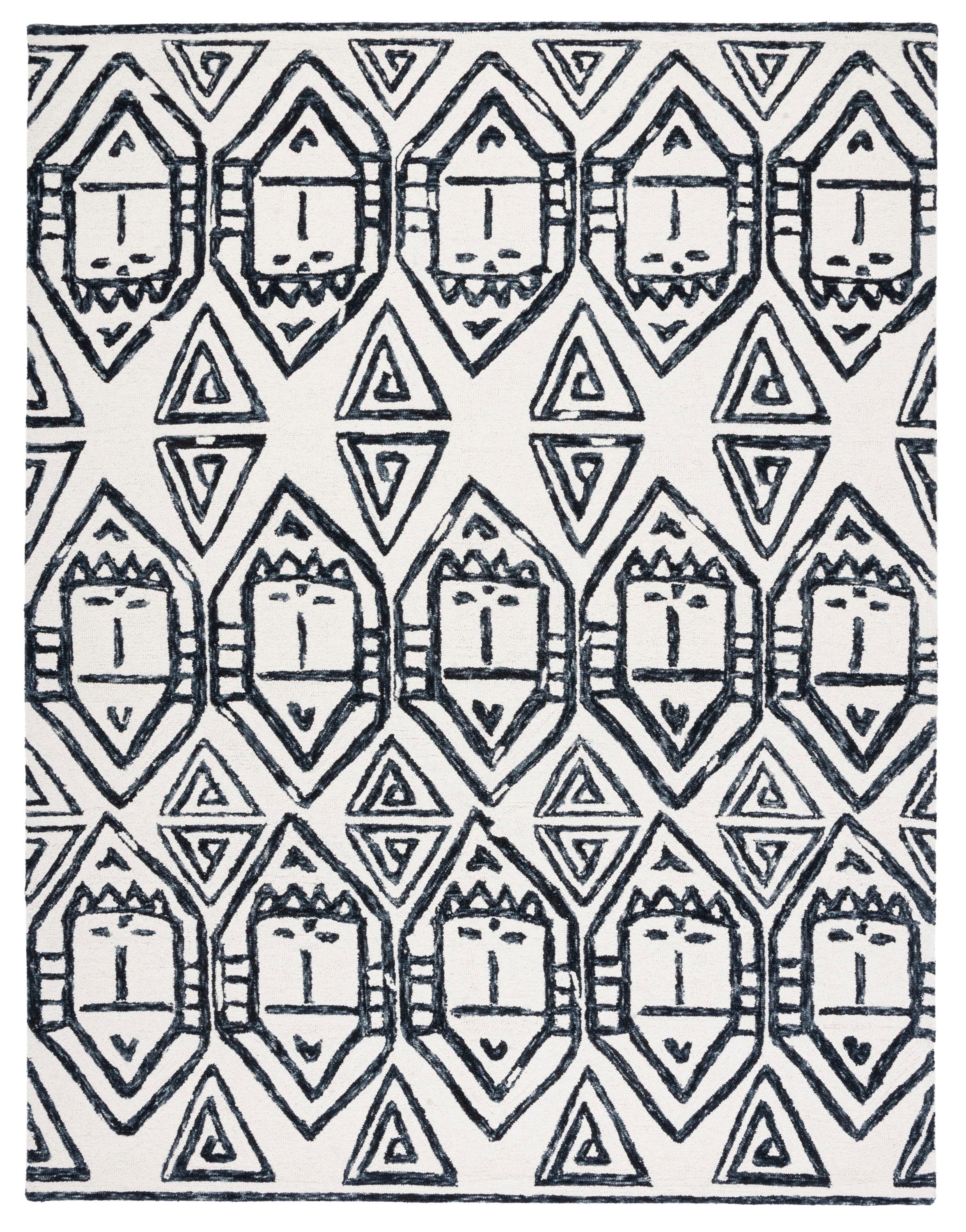 Metro MET404 Hand Tufted Area Rug - Black/Ivory - 8'x10' - Safavieh.