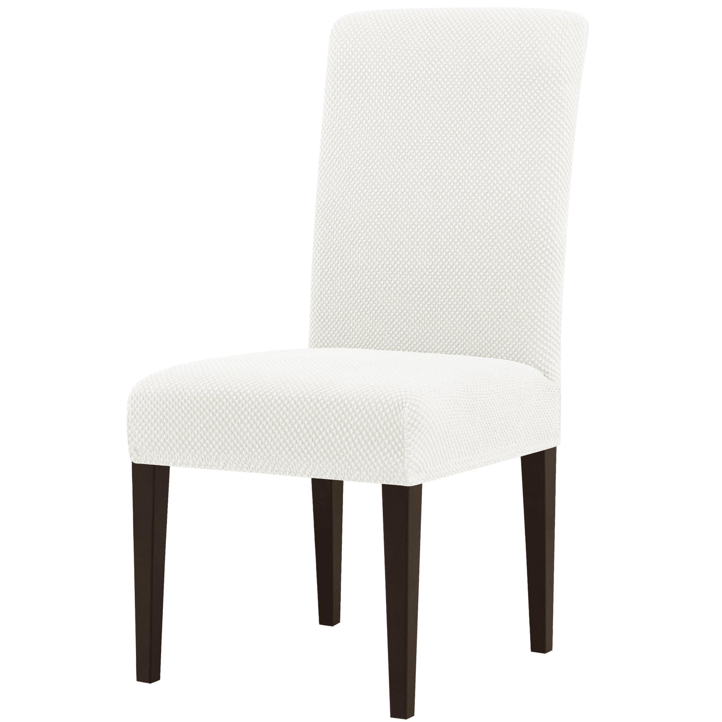 Subrtex Stretch Textured Grain Dining Chair Slipcover (Set of 4, Cream)