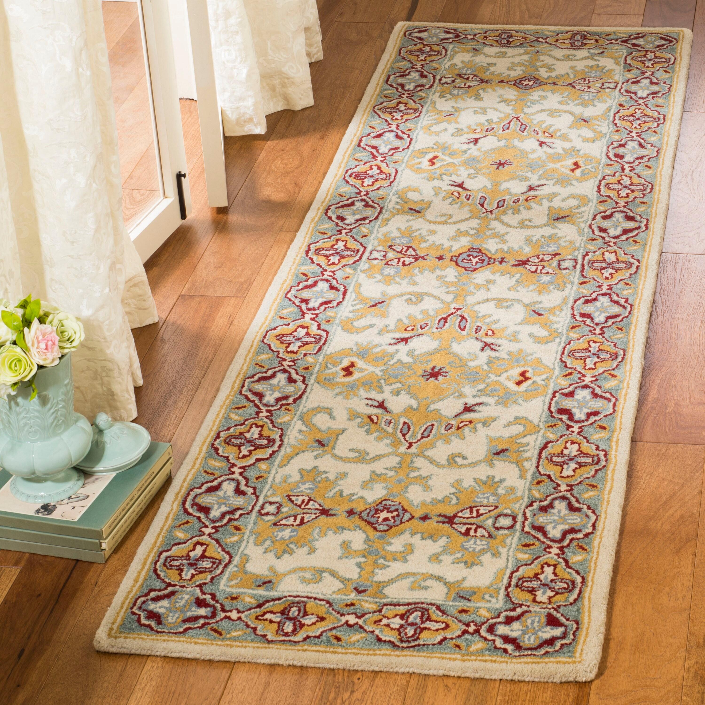 Heritage HG739 Hand Tufted Runner Rug - Ivory/Blue - 2'3"x8' - Safavieh.