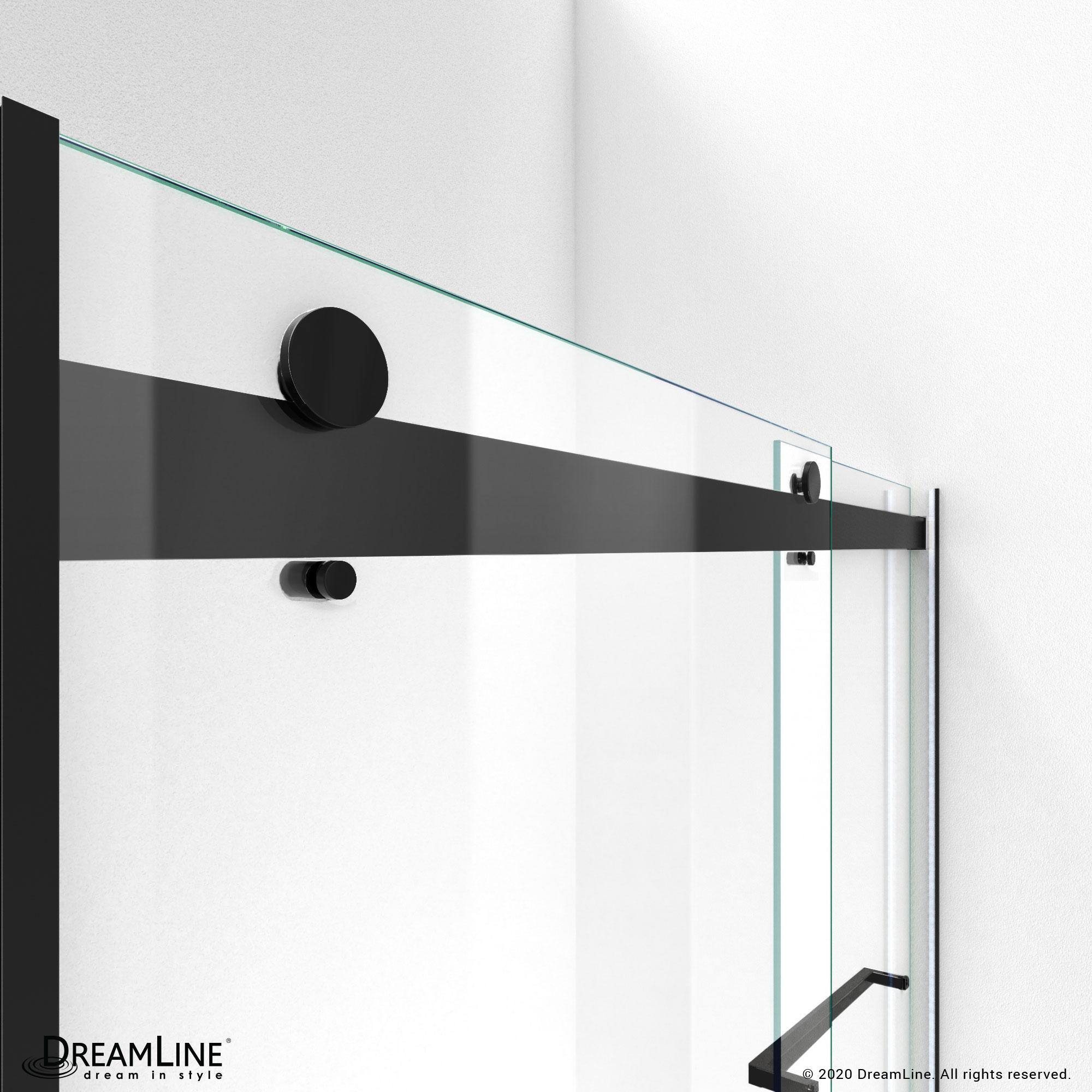 44" - 48" W 76" H Reversible Semi-Frameless Shower Door with ClearMax Technology