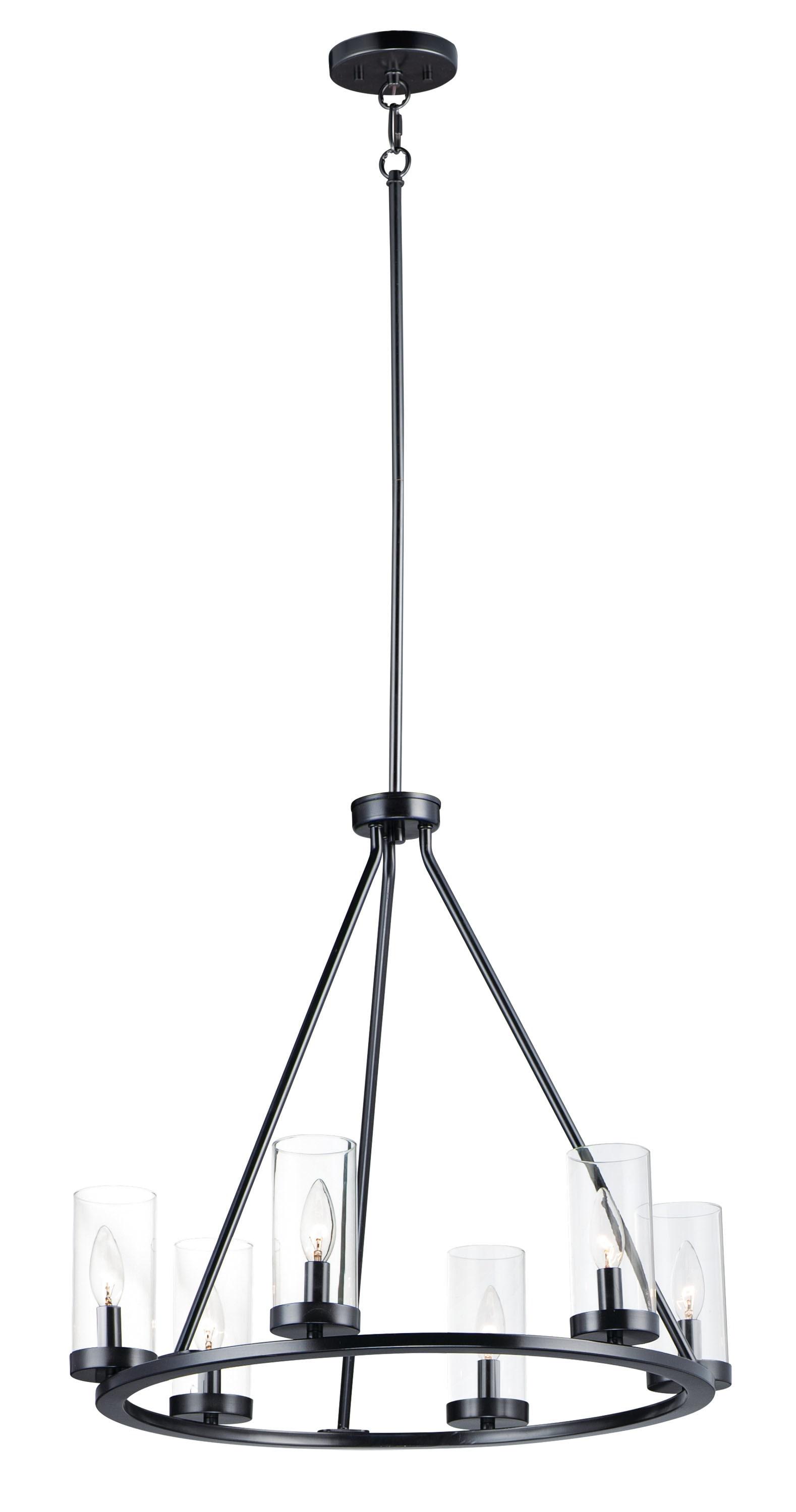 25255CLBK-Maxim Lighting-Sentinel - 6 Light Chandelier-22.75 Inches Tall and 24 Inches Wide-Black Finish    -Traditional Installation