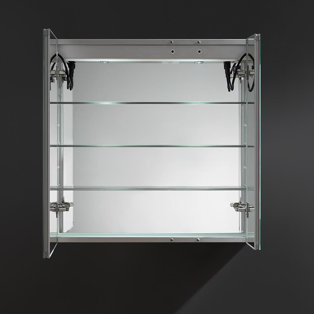 Fresca Tiempo 30x30" LED Lighting Aluminum Bathroom Medicine Cabinet in Mirrored