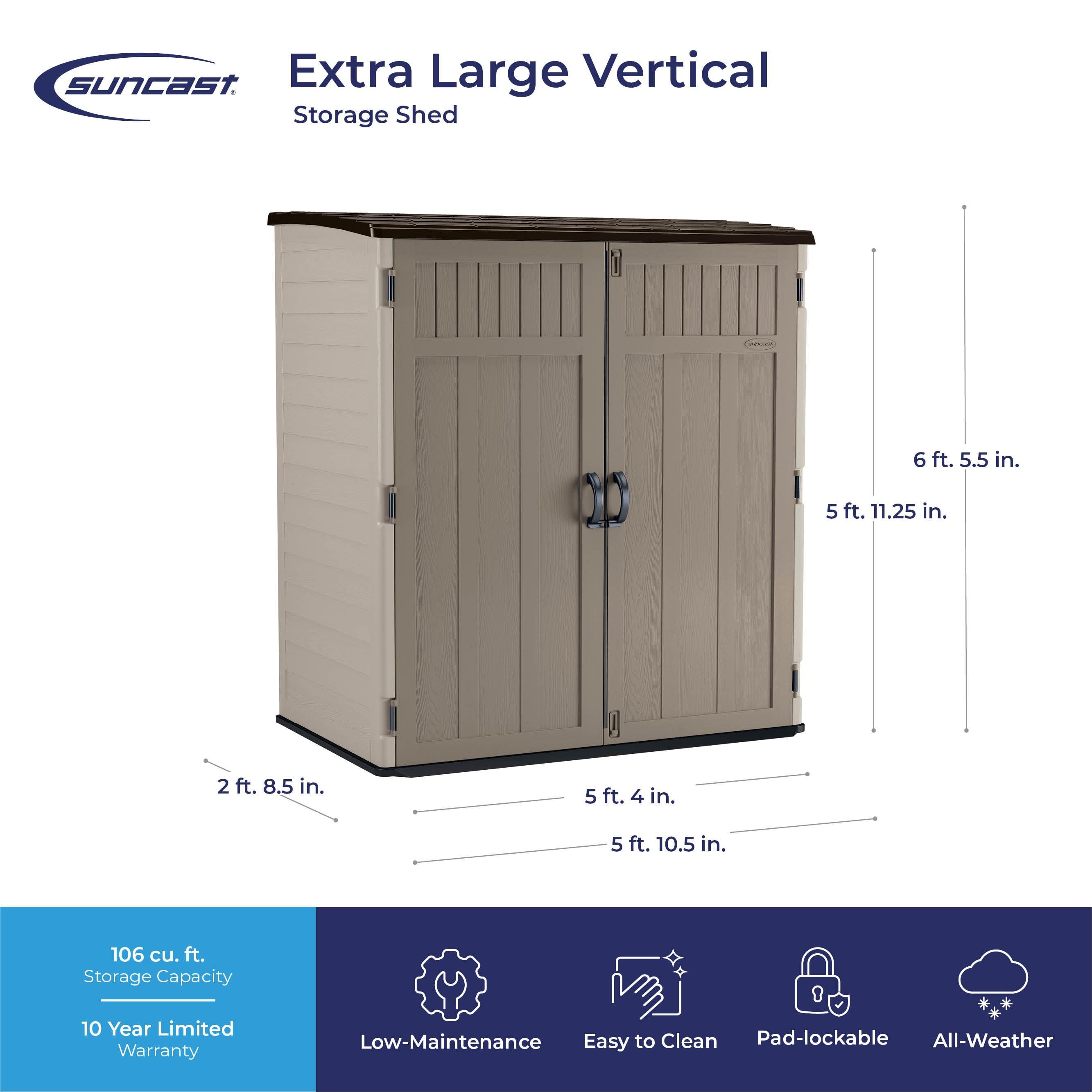 Suncast Suncast 6 ft. W x 4 ft. D Resin Vertical Tool Shed