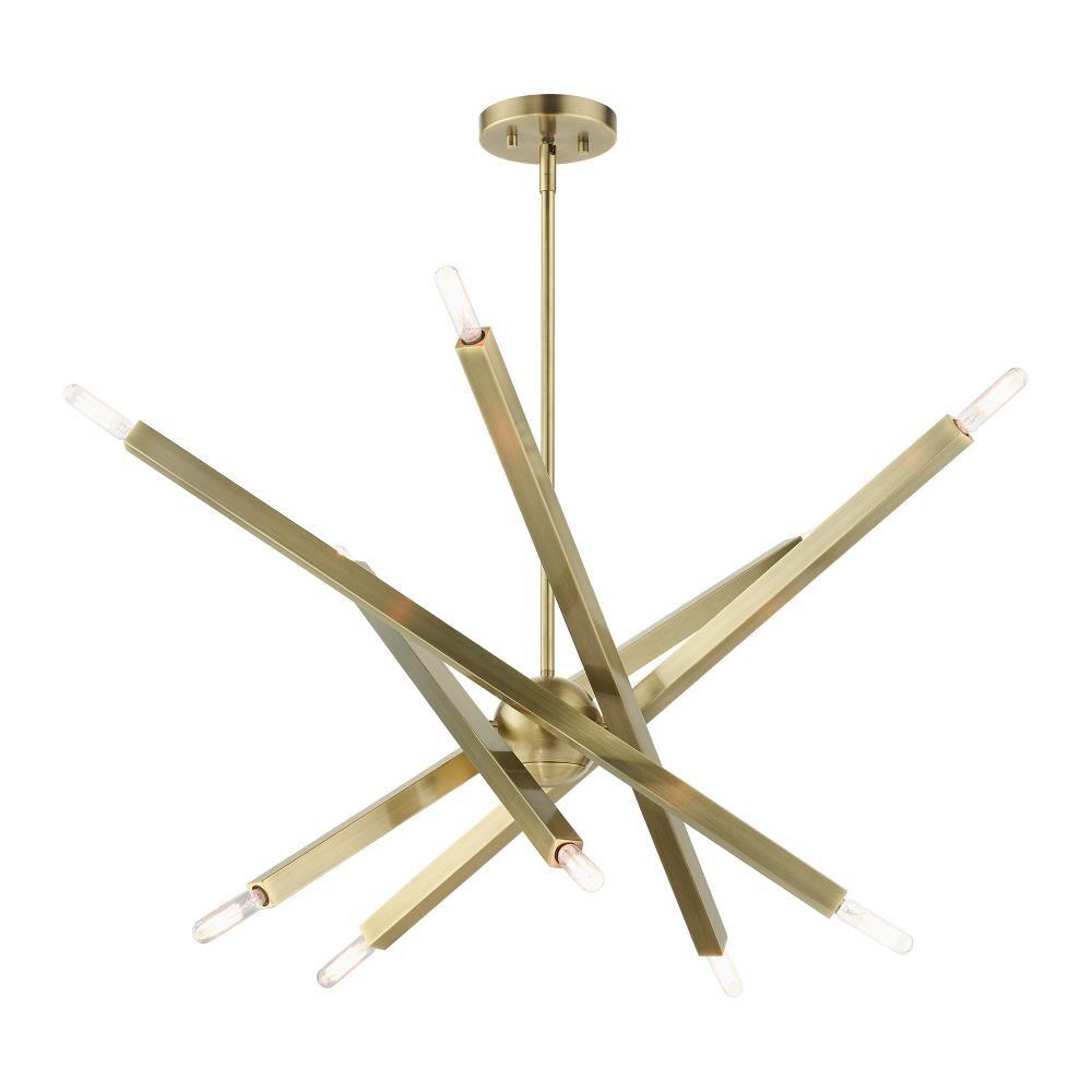 Livex Lighting Moco 10 - Light Chandelier in  Antique Brass
