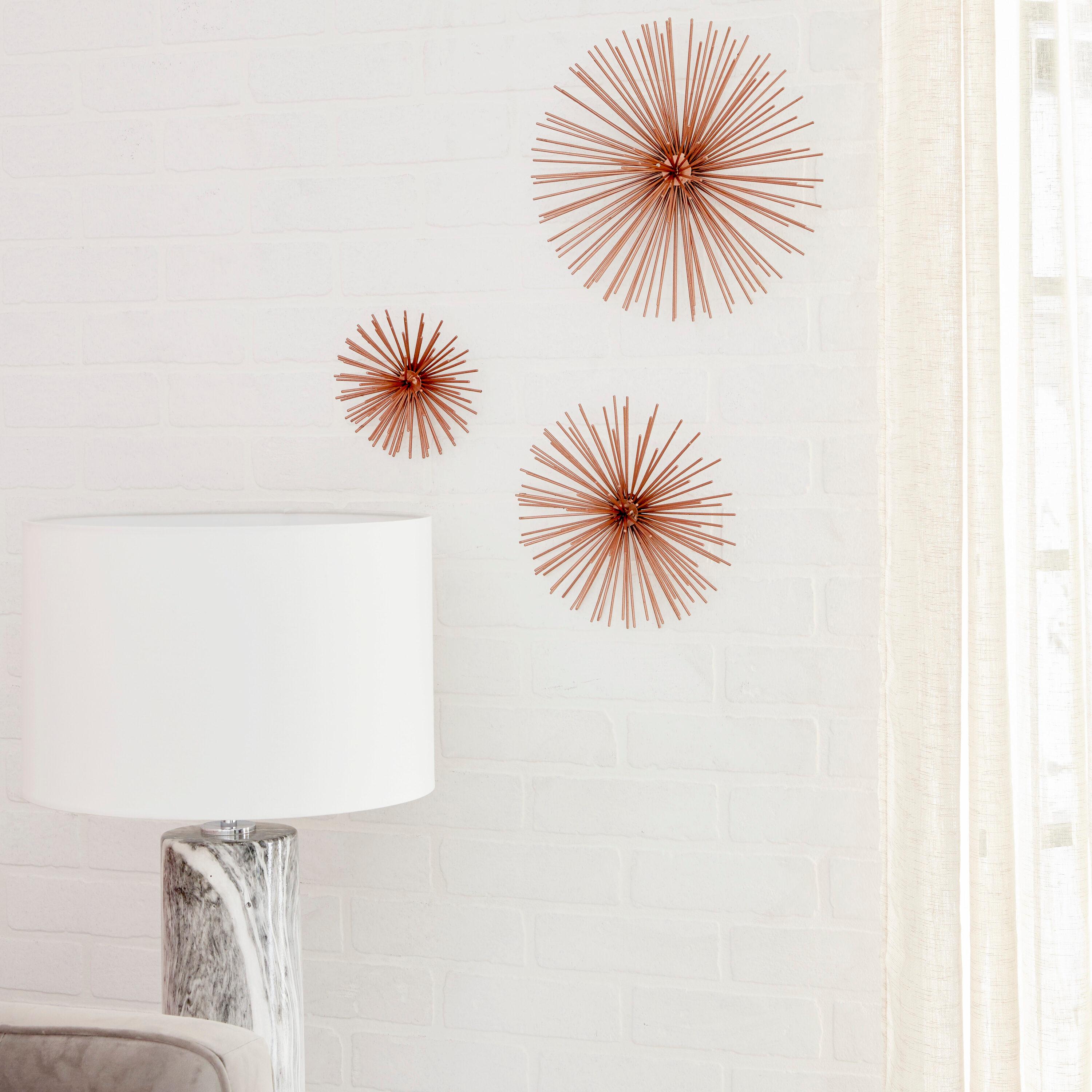 Metal 3D Short Spike Starburst Home Wall Decor