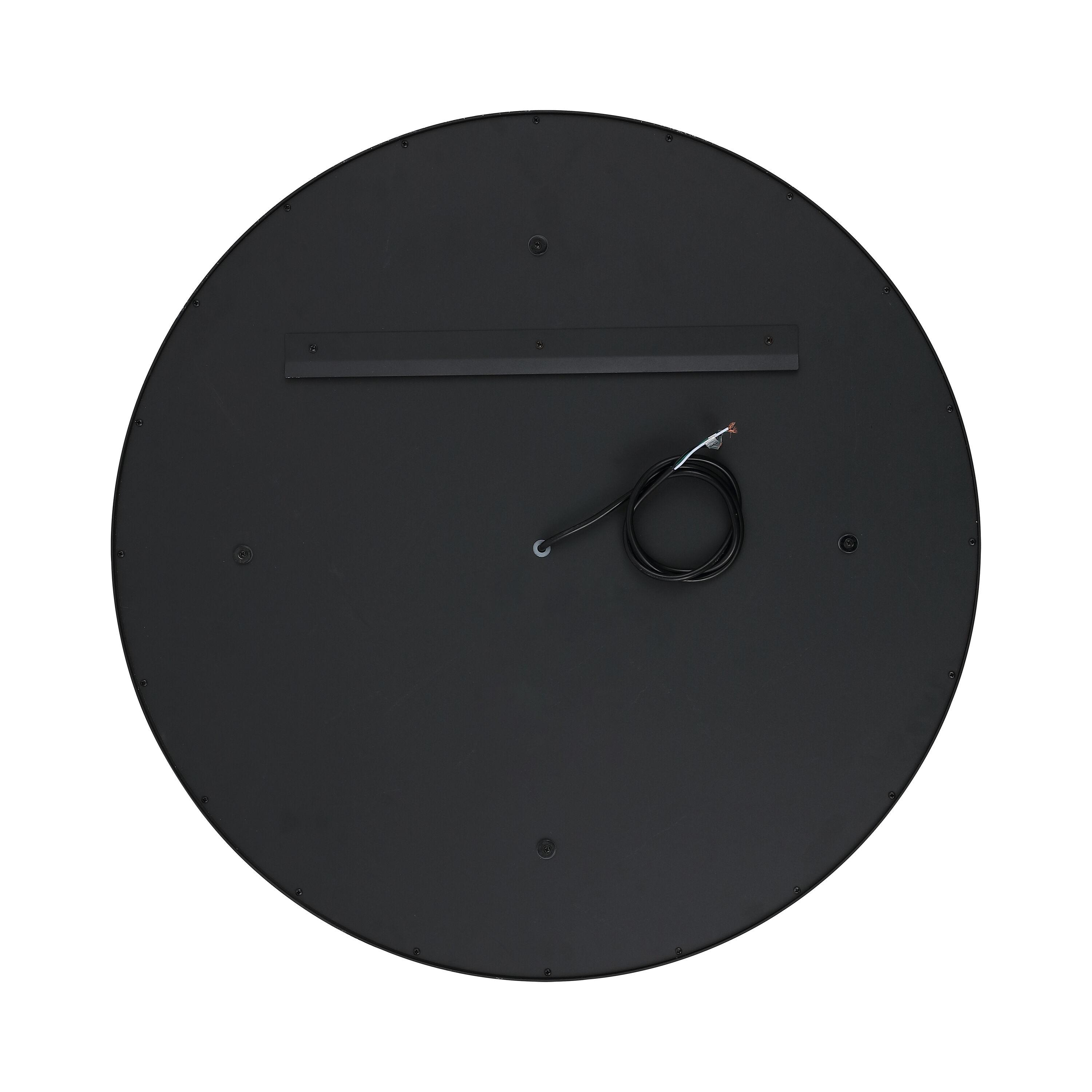 SAFAVIEH Erdem 30 Inch Aluminum Led Mirror, Black/Gold Leaf