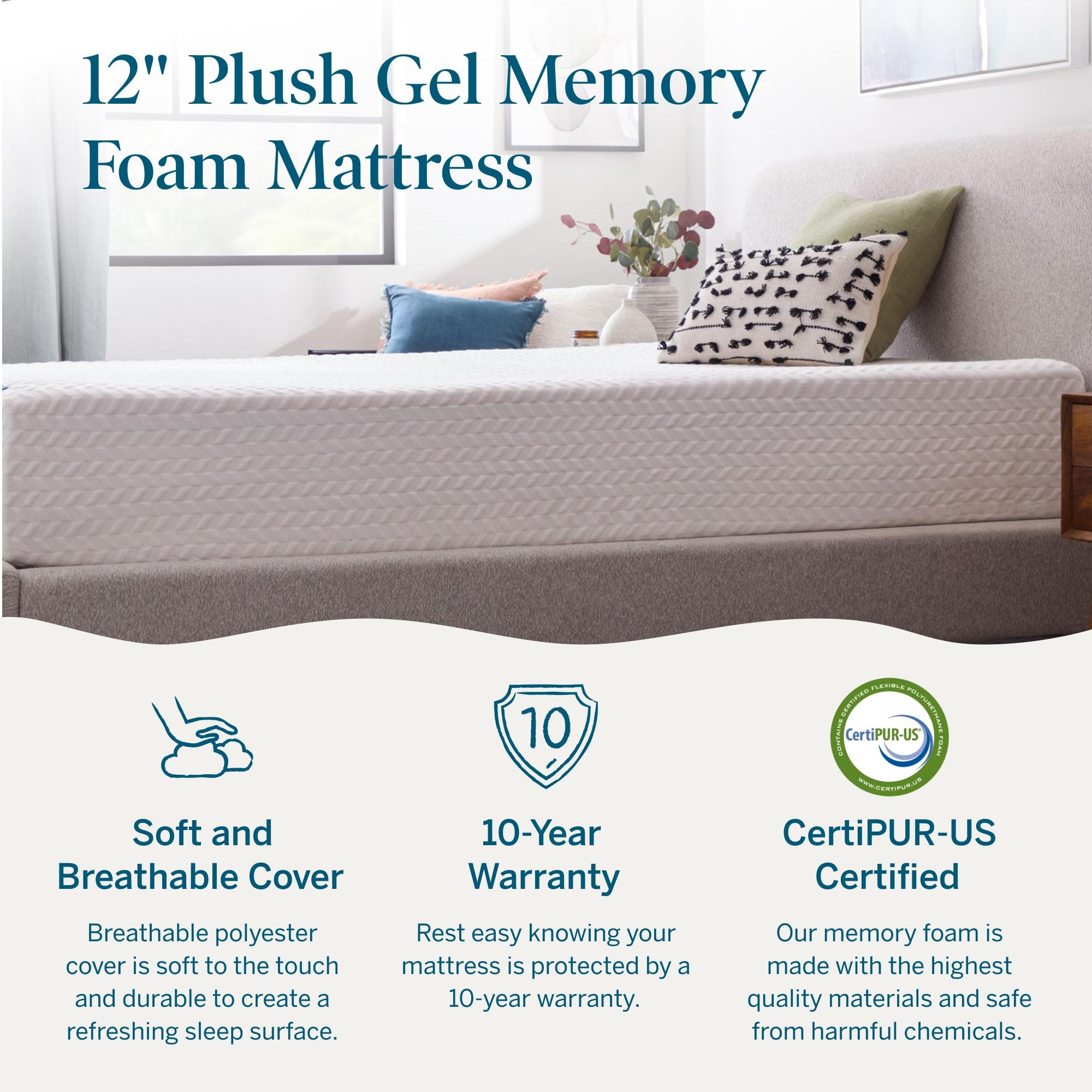 Lucid 12'' Medium Gel Memory Foam Mattress